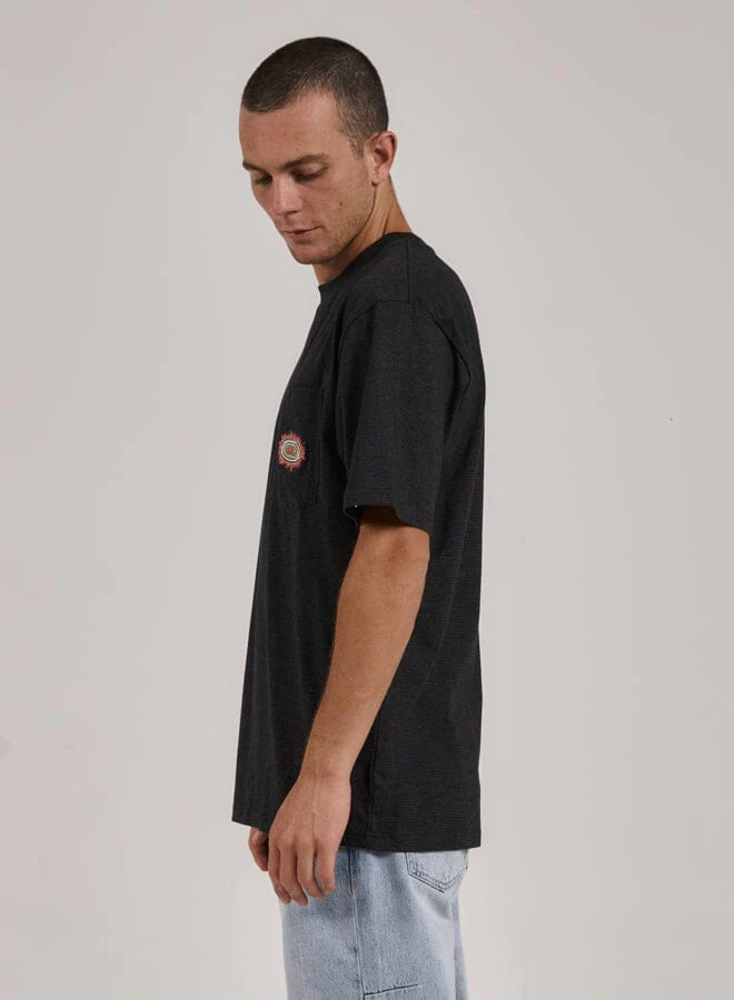 Acid Test Stripe Pocket Oversize Fit Tee - Black - Image 3