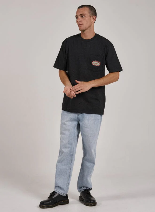 Acid Test Stripe Pocket Oversize Fit Tee - Black - Image 5