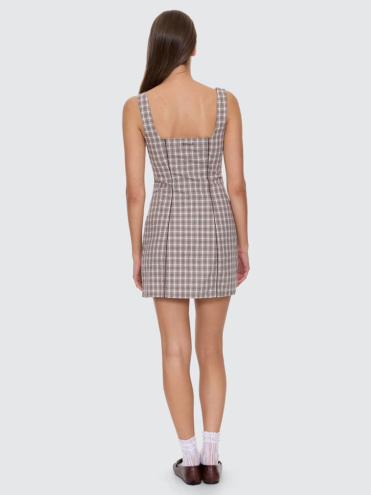 Adorned Check Elsie Mini Dress - Java - Image 4