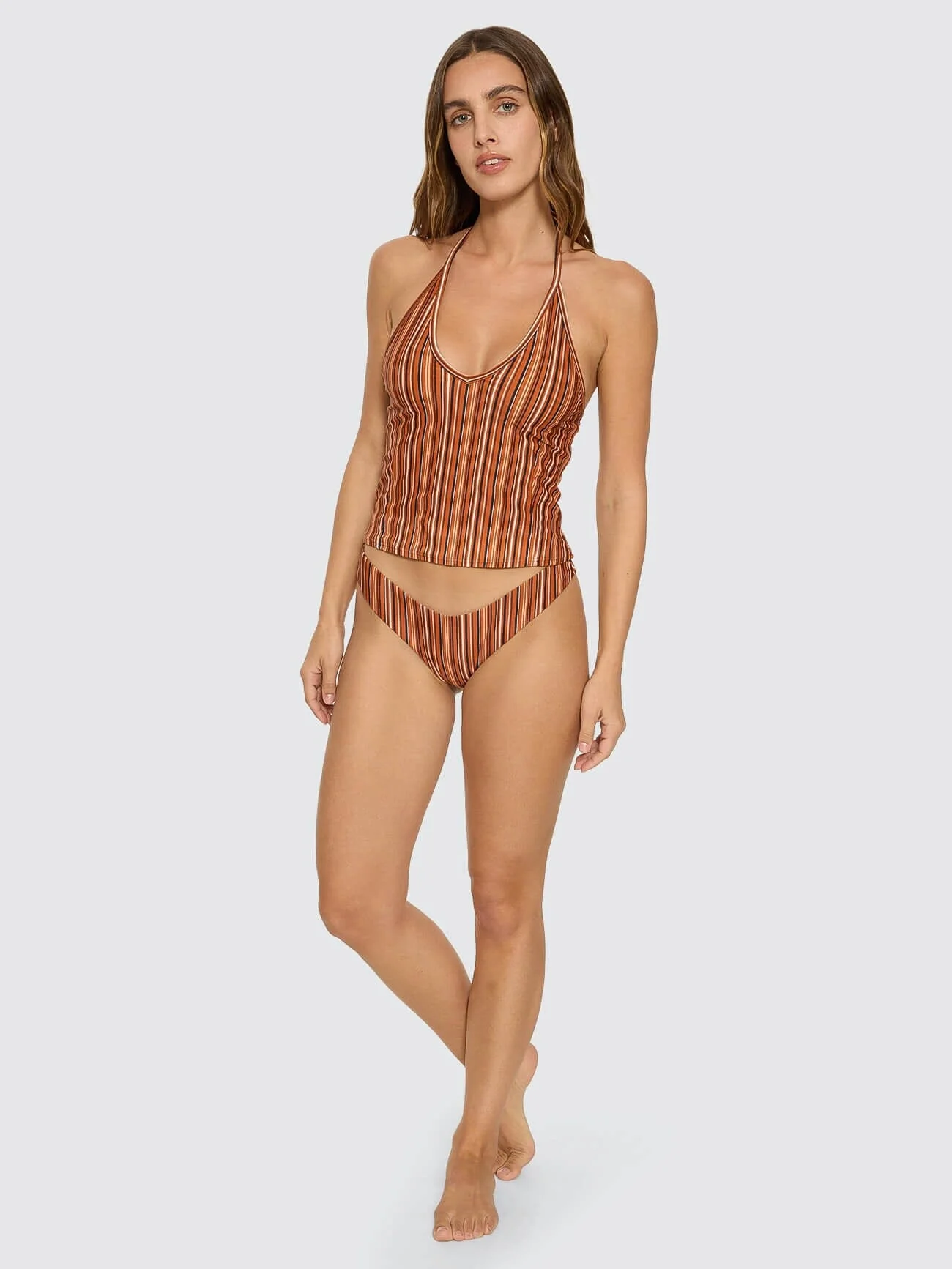 Aftersun Stripe Halter Tank - Burnt Orange - Image 7