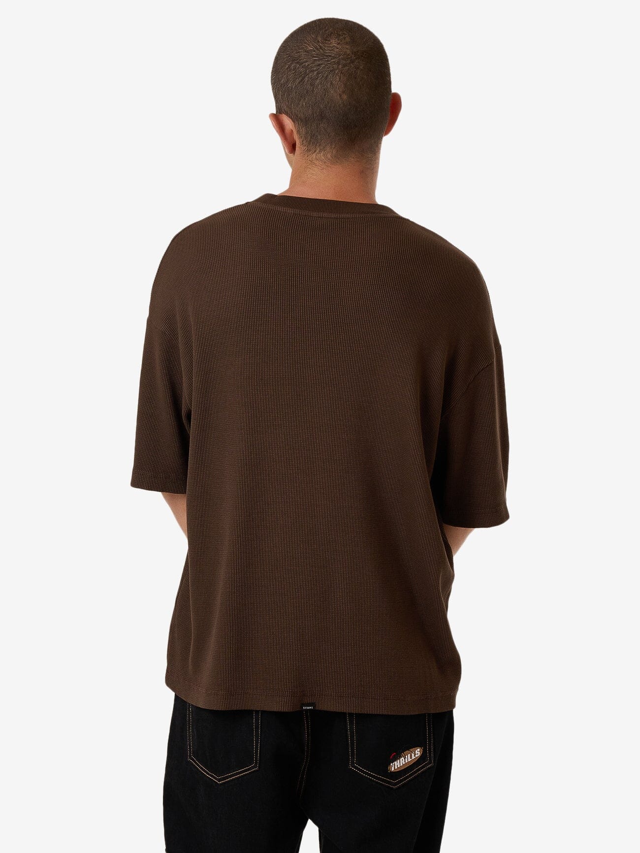 Arts & Industrial Box Fit Cropped Tee - Postal Brown - Image 2