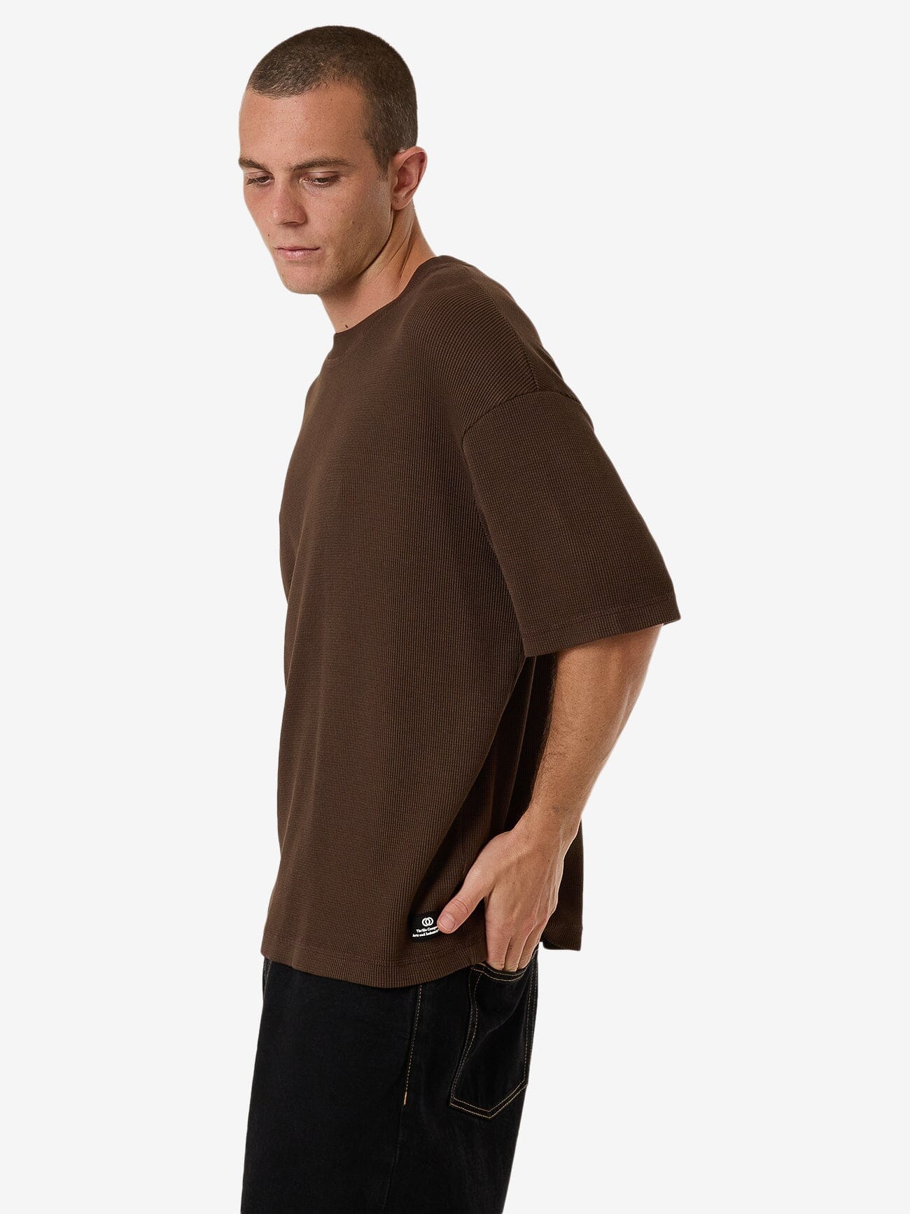 Arts & Industrial Box Fit Cropped Tee - Postal Brown - Image 4