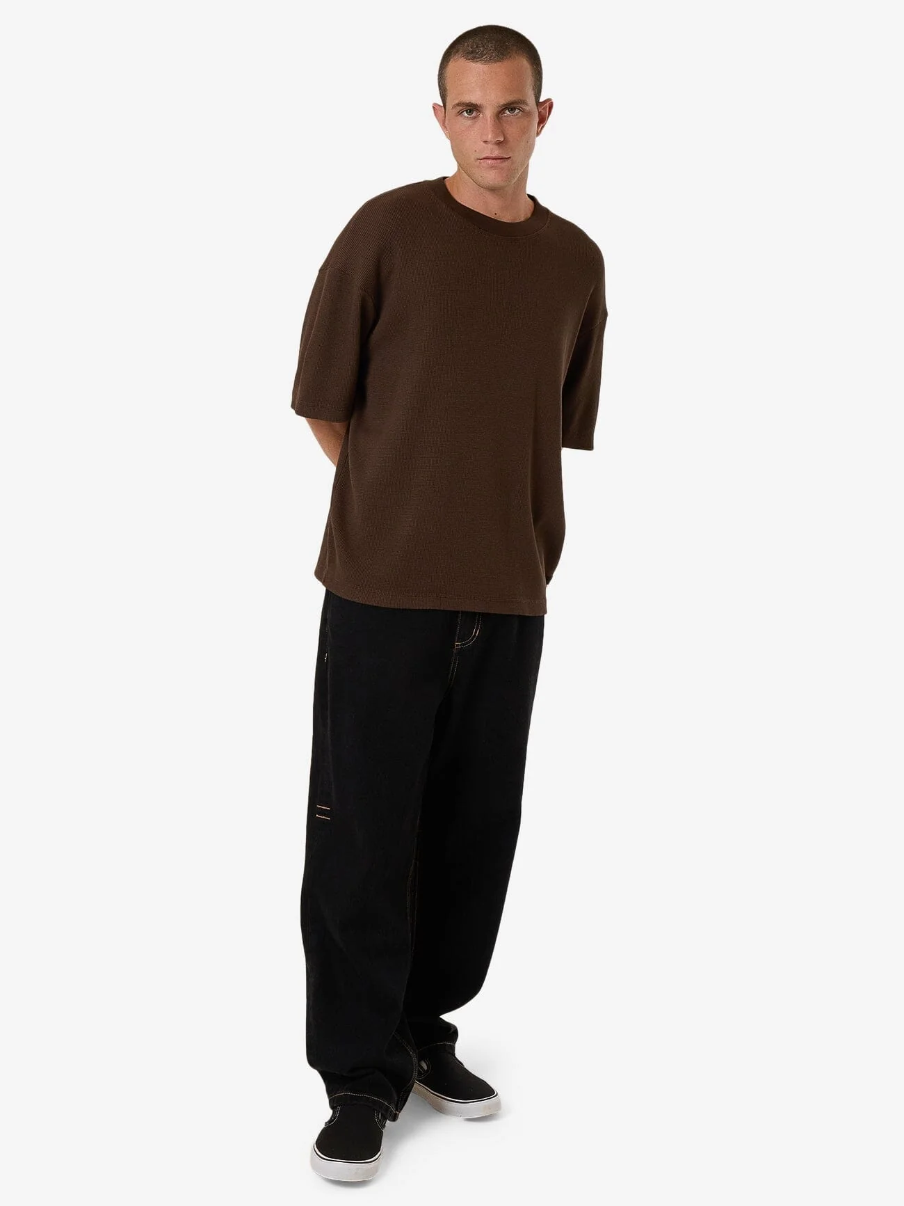 Arts & Industrial Box Fit Cropped Tee - Postal Brown - Image 6