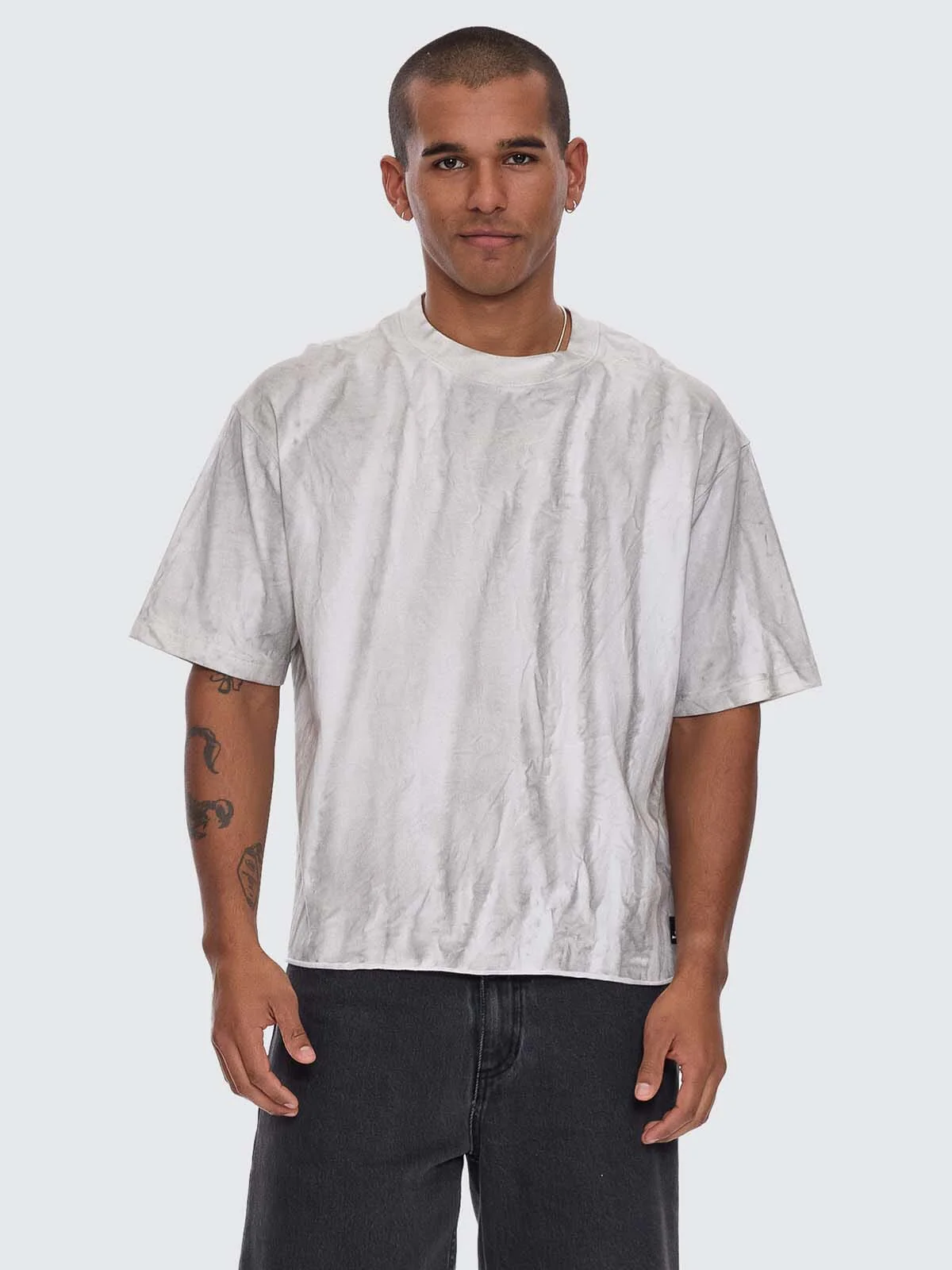 Arts Sunfade Box Crop Tee - Sunfade Bleach Charcoal