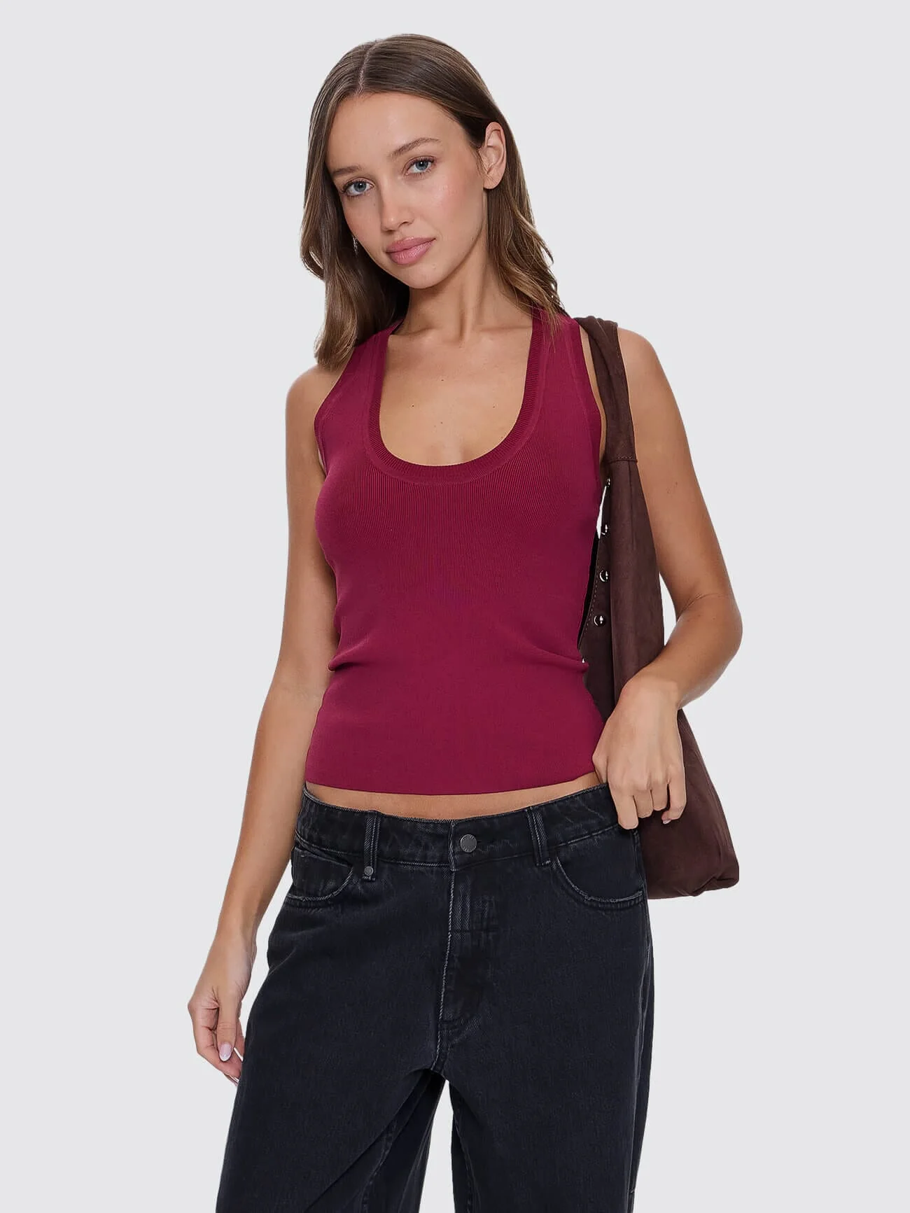 Astra V Neck Tank - New Maroon - Image 3