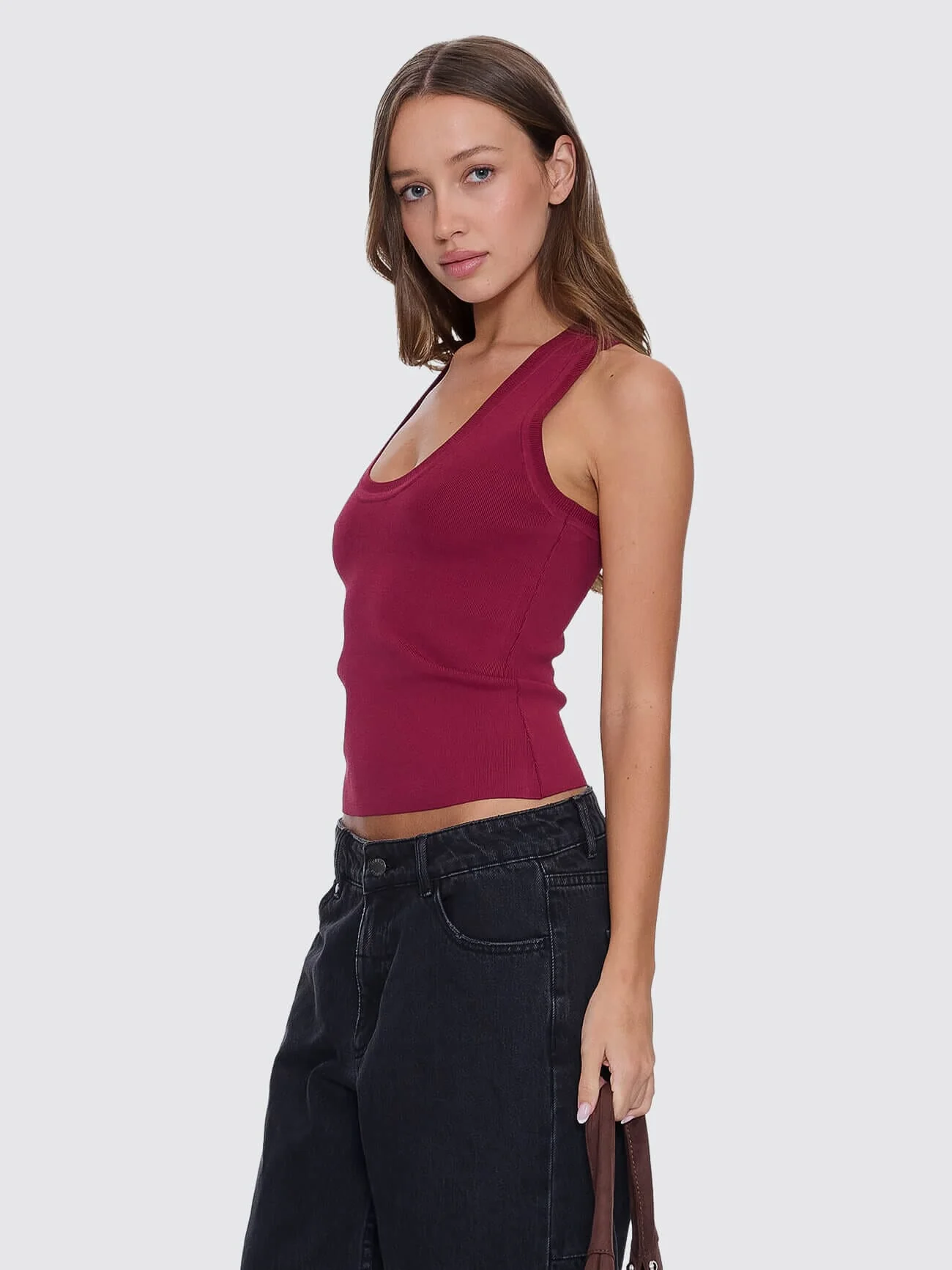 Astra V Neck Tank - New Maroon - Image 5