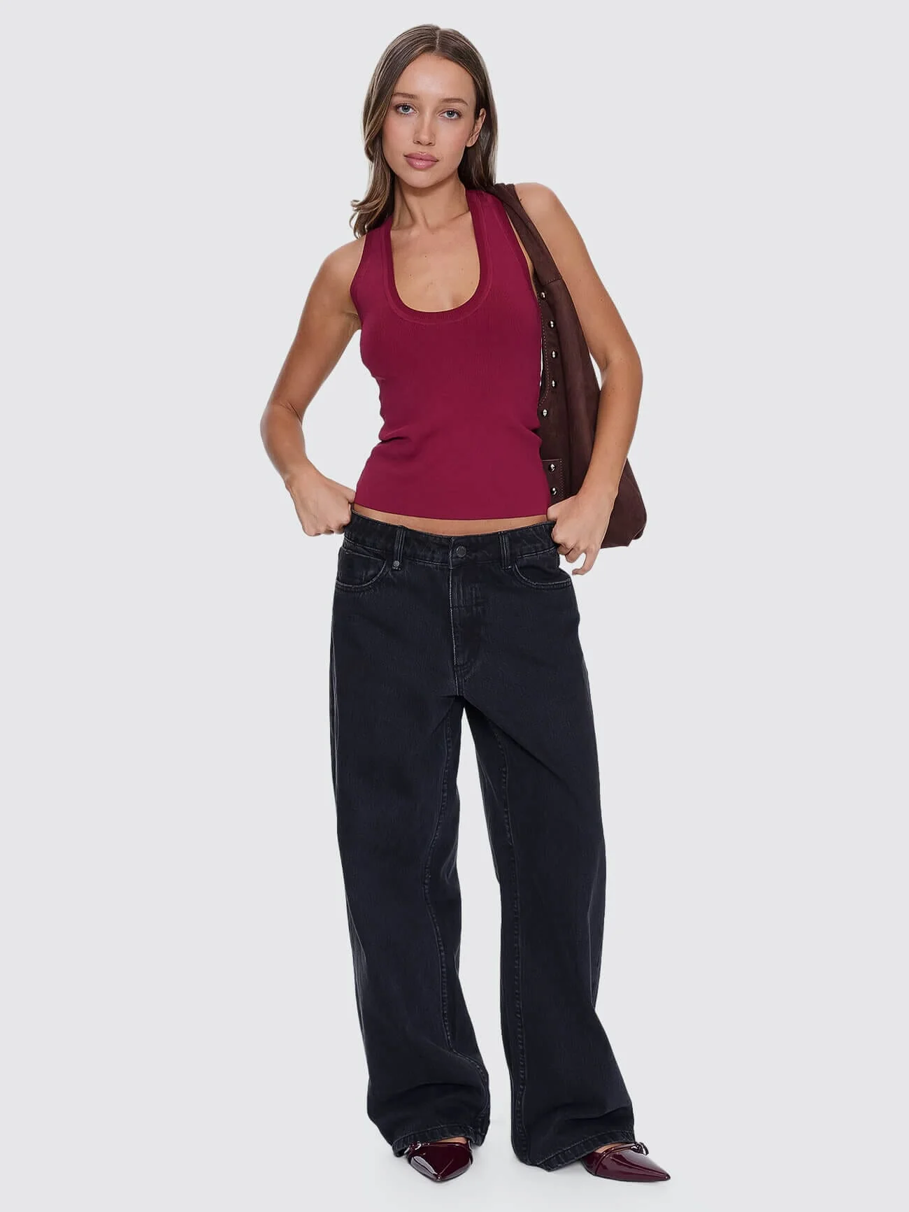Astra V Neck Tank - New Maroon - Image 8
