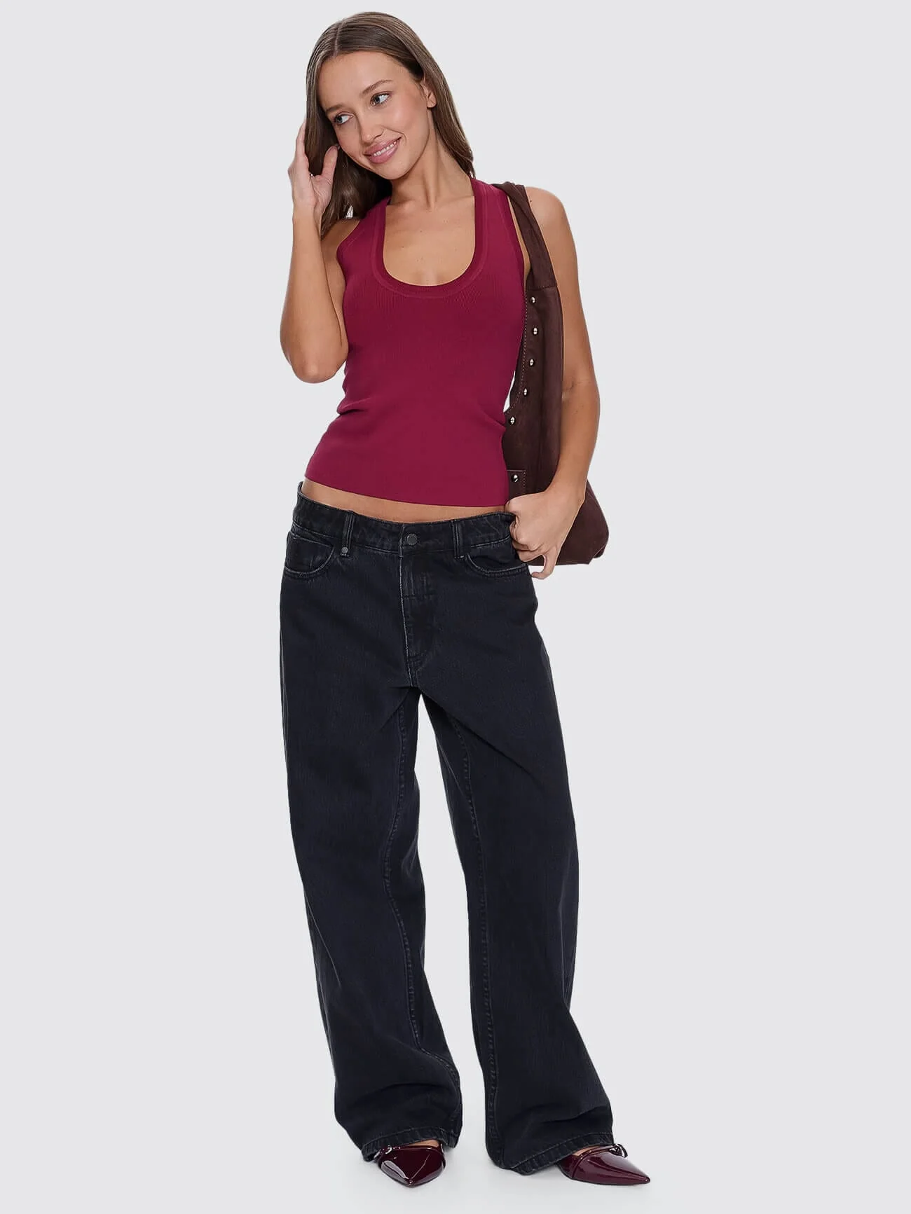 Astra V Neck Tank - New Maroon - Image 9