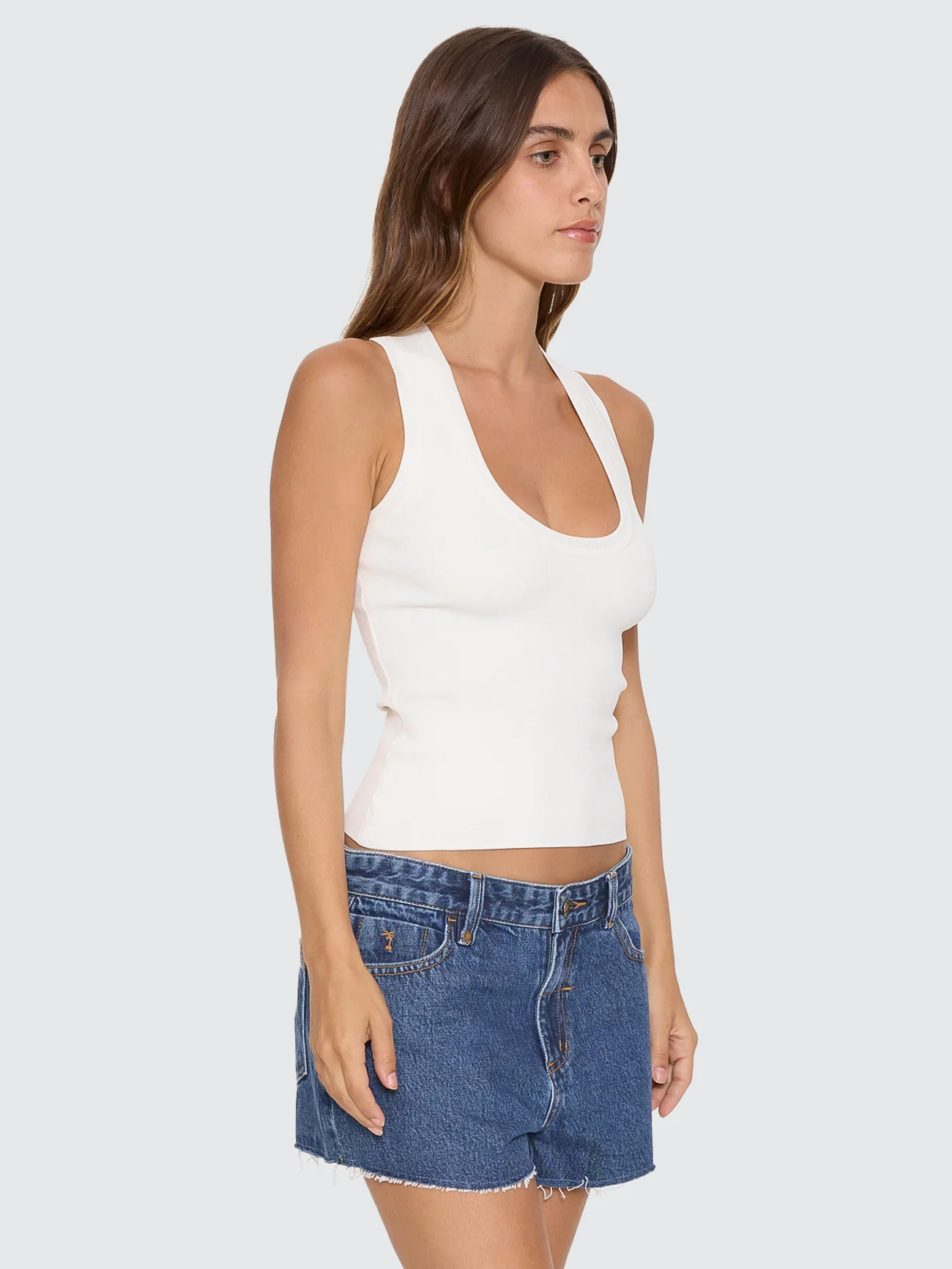 Astra V Neck Tank - White - Image 7