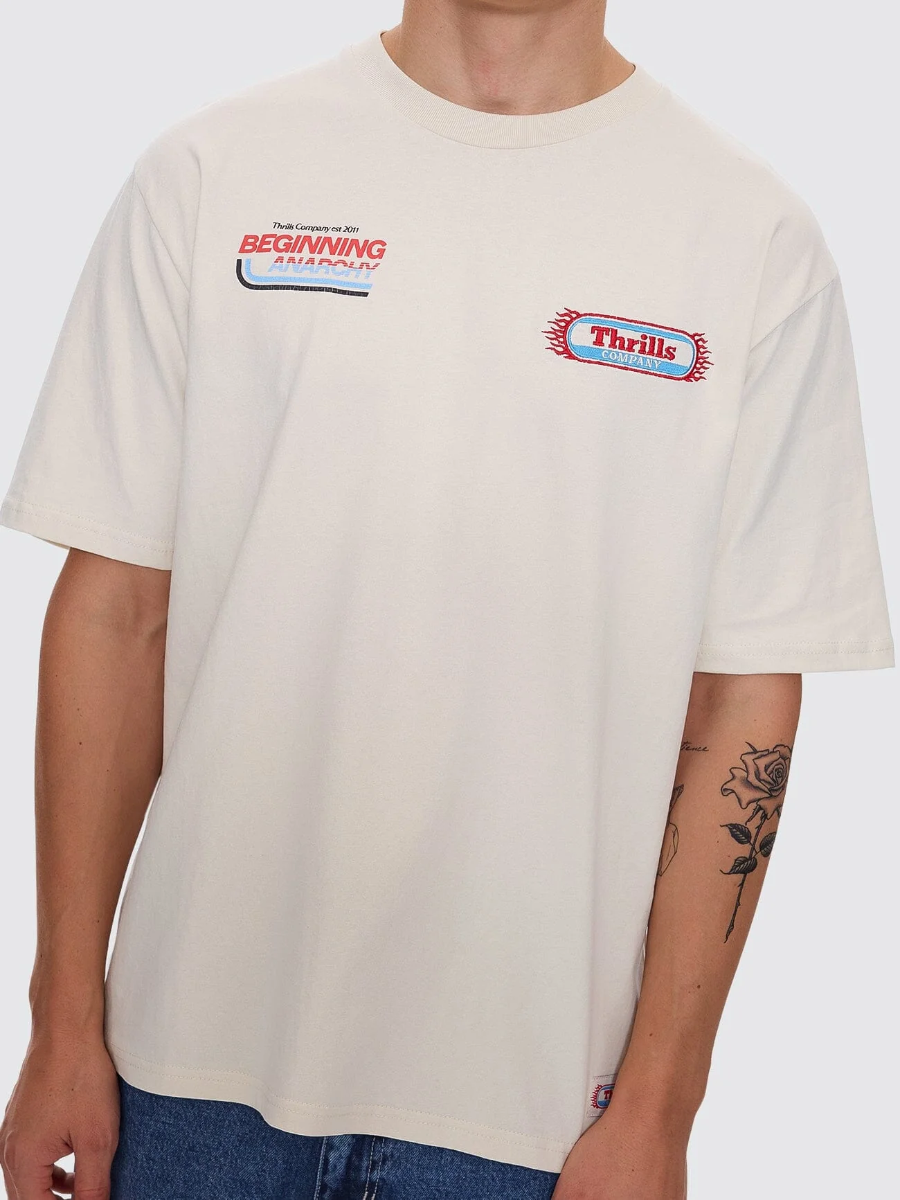 Beginning Anarchy Oversize Fit Tee - Heritage White