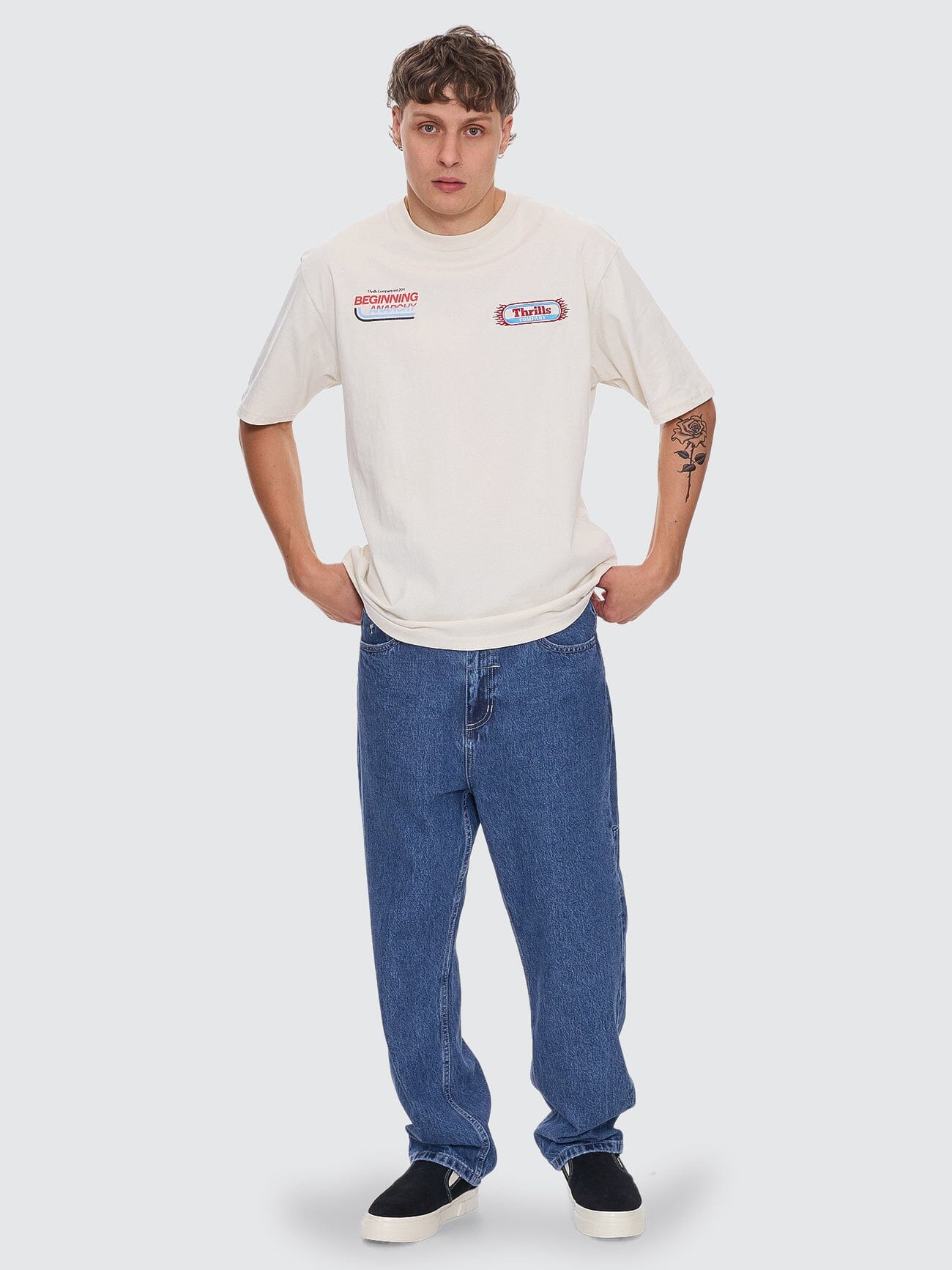 Beginning Anarchy Oversize Fit Tee - Heritage White - Image 3
