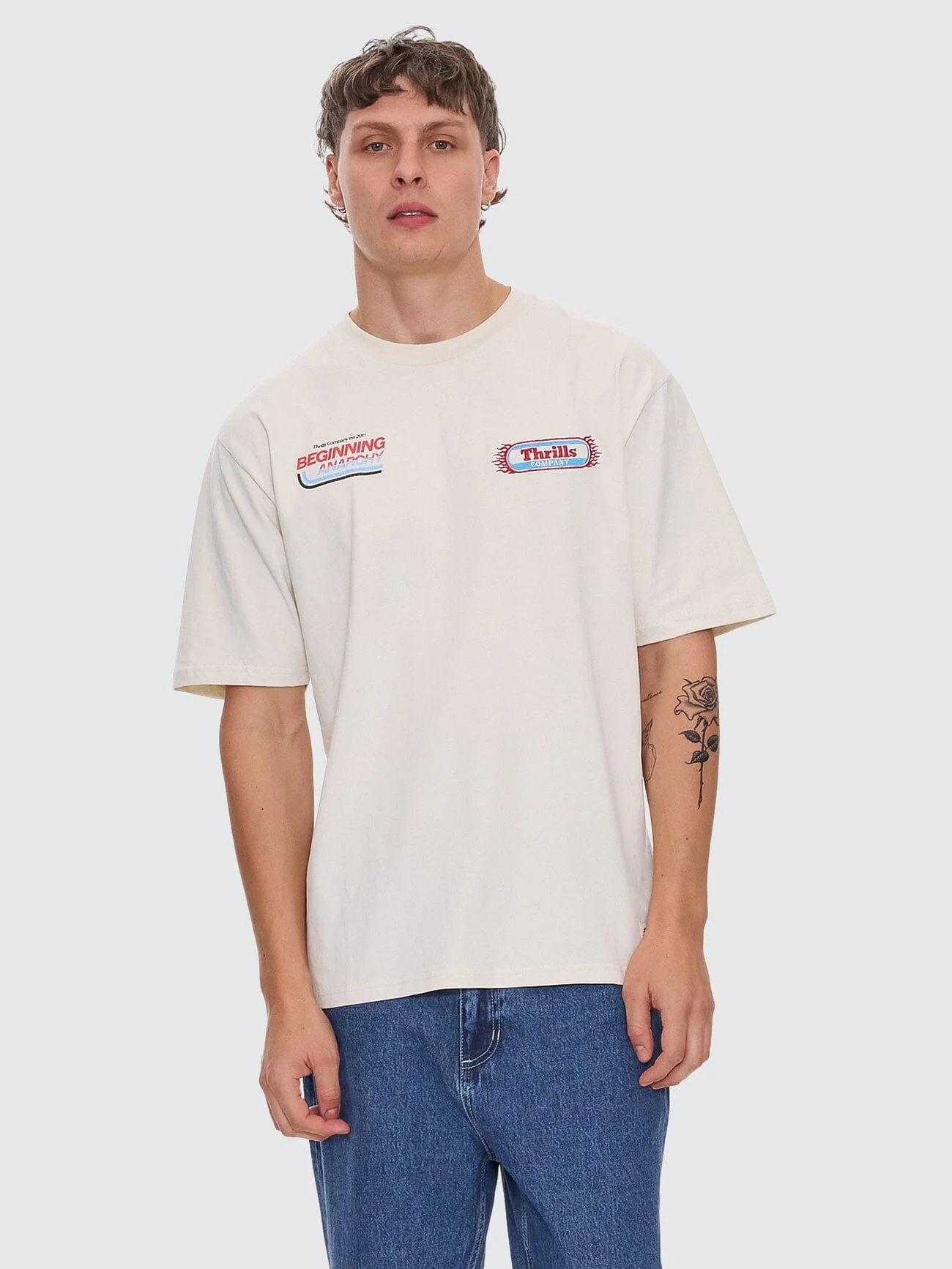 Beginning Anarchy Oversize Fit Tee - Heritage White - Image 5