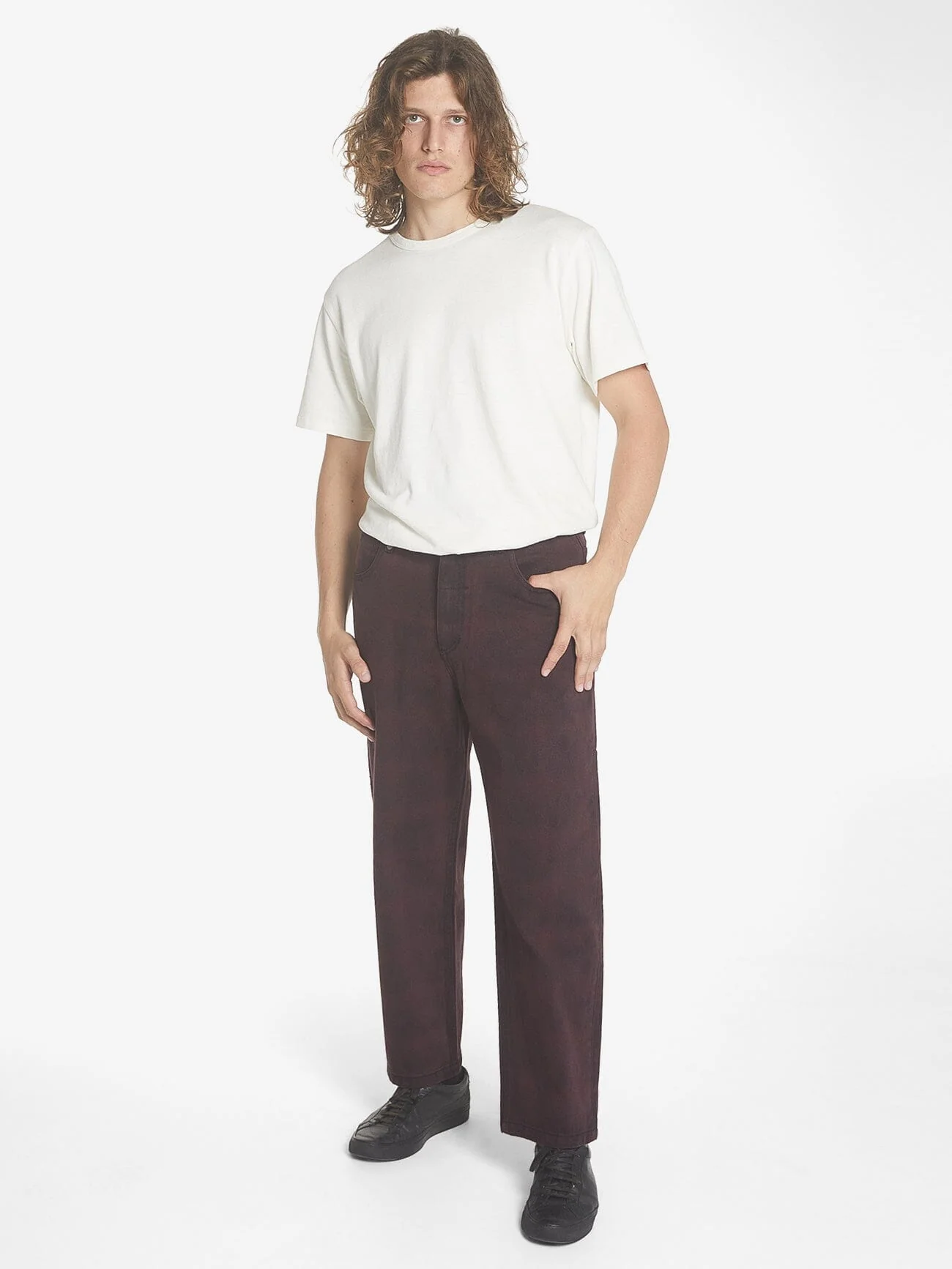 Big Slacker Barrio Check Denim Jean - Deep Plum - Image 5