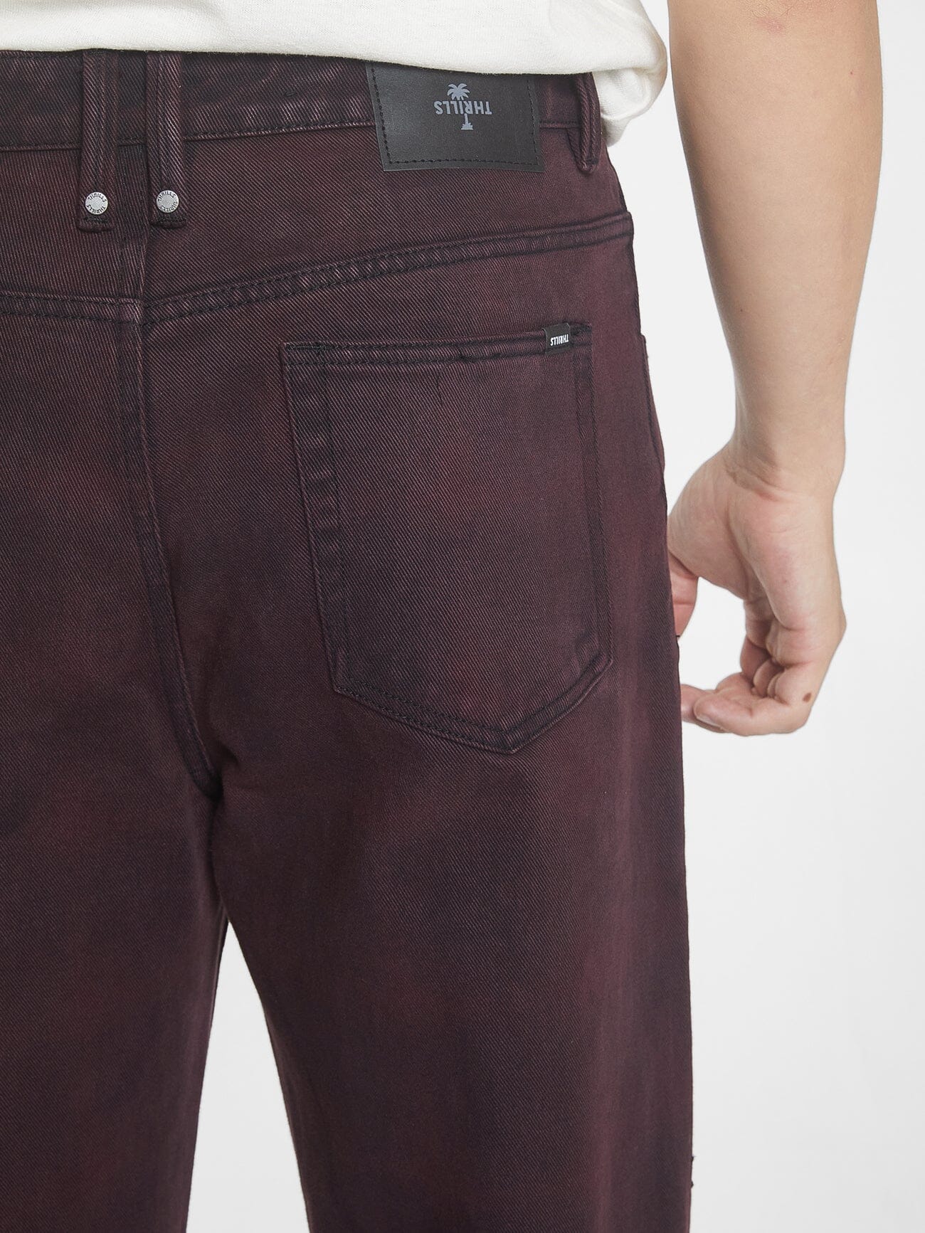 Big Slacker Barrio Check Denim Jean - Deep Plum - Image 6