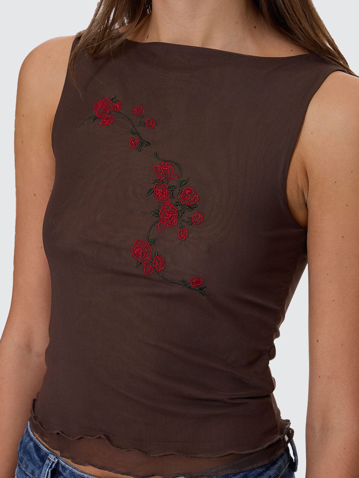 Buried In Thorns Mesh Tank - Java - Image 2