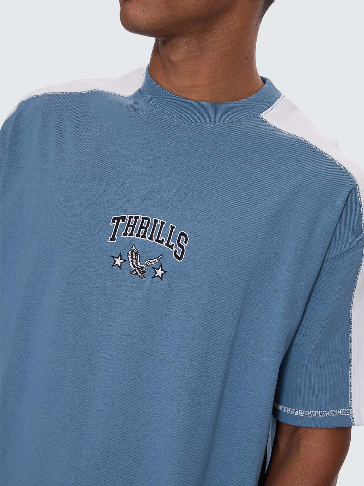 Campus Embro Box Fit Oversize Panel Tee - Smog - Image 3