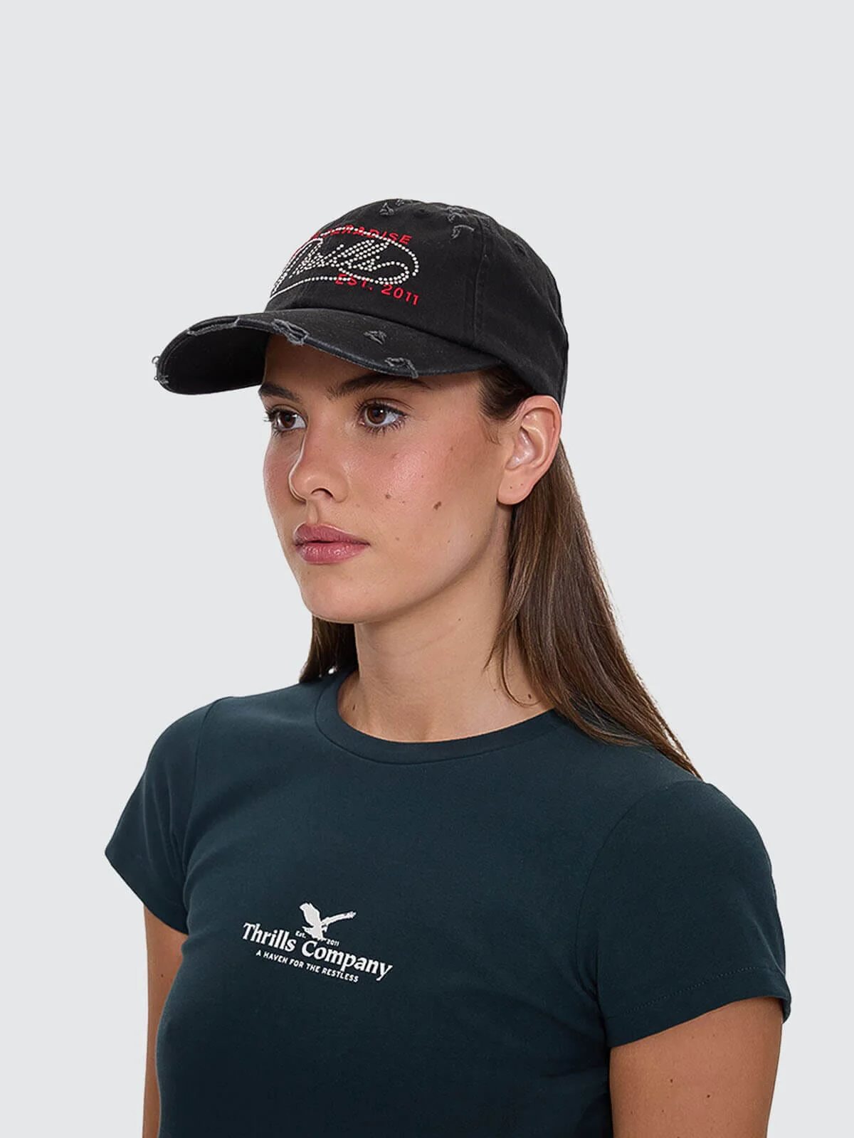 Chaos Reigns 5 Panel Cap - Washed Black - Image 3