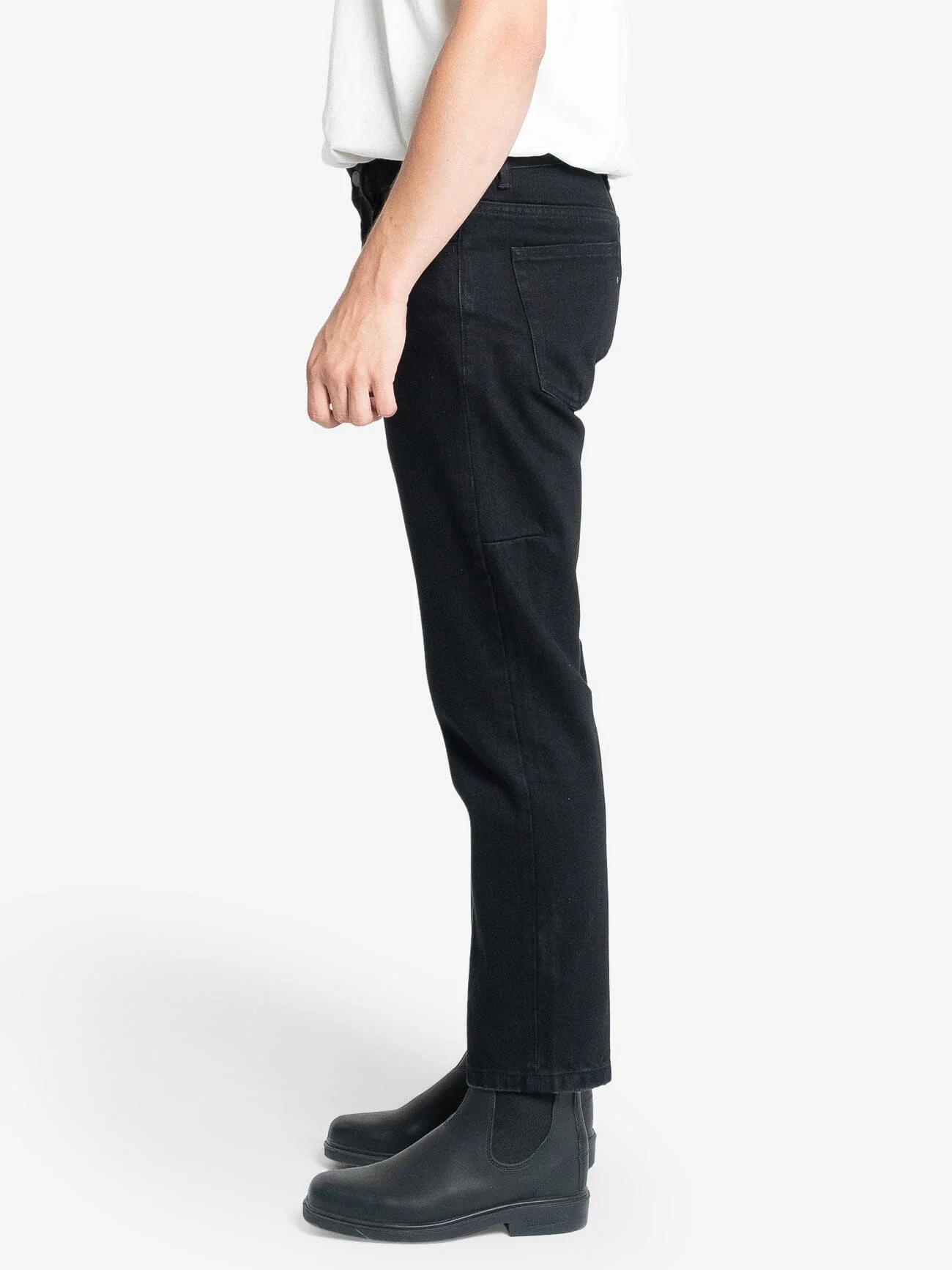 Chopped Straight Cropped Denim Jean - Black Rinse - Image 3