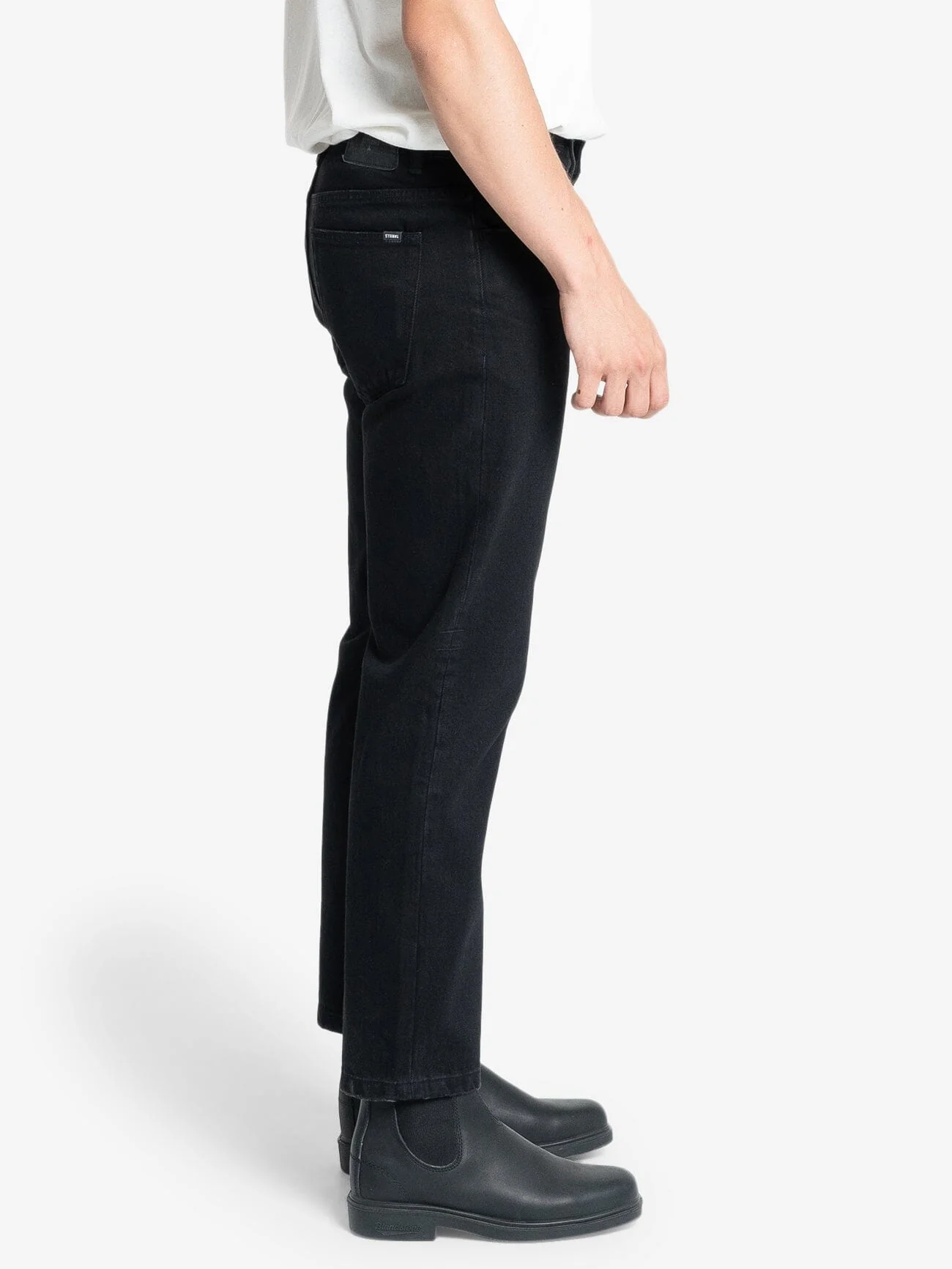 Chopped Straight Cropped Denim Jean - Black Rinse - Image 4