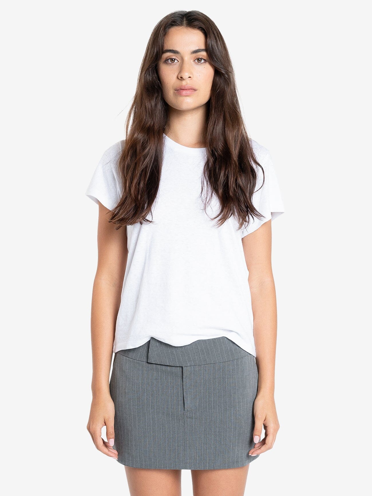 Christina Pinstripe Mini Skirt - Metal Grey - Image 3