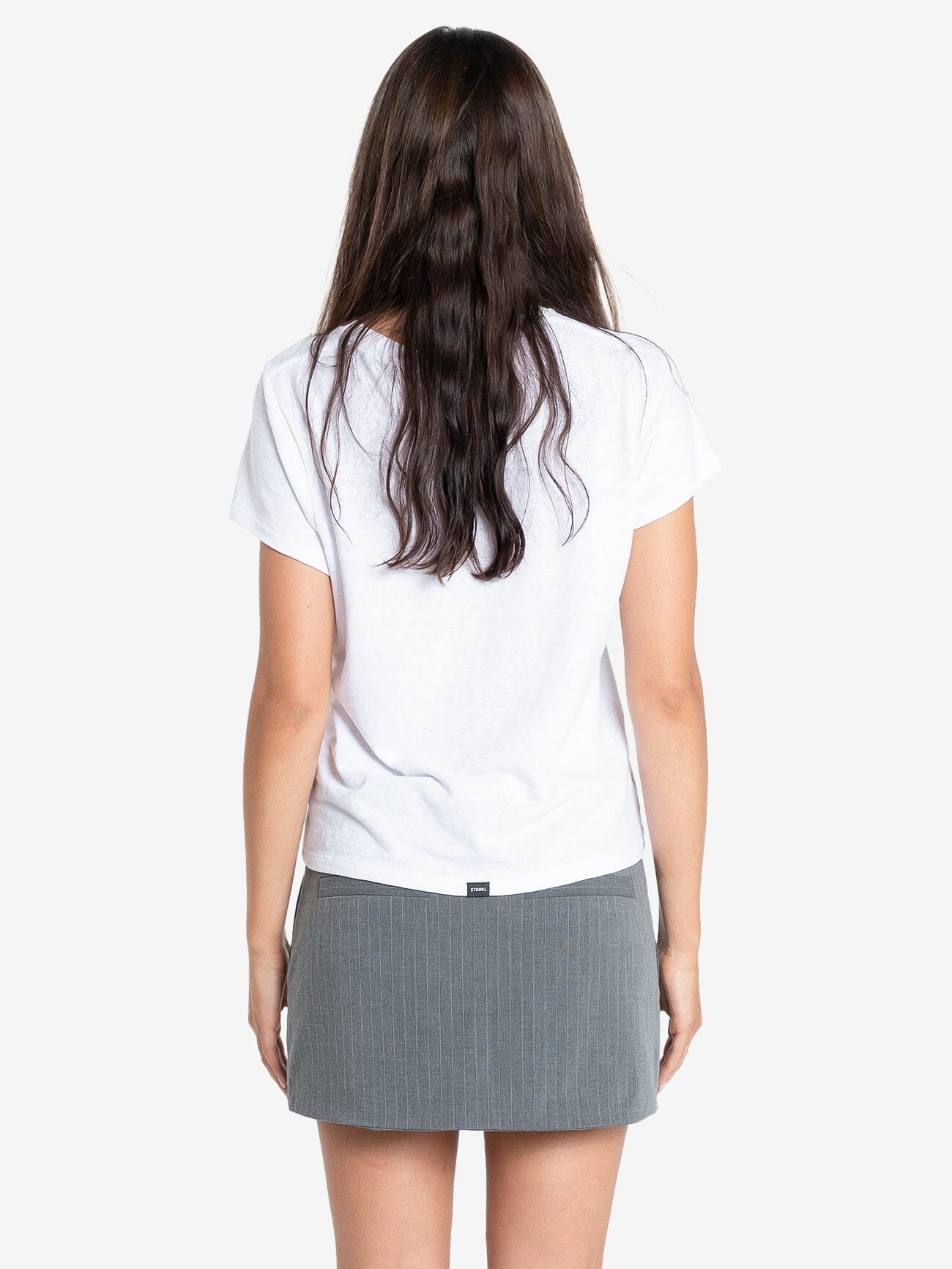 Christina Pinstripe Mini Skirt - Metal Grey - Image 4