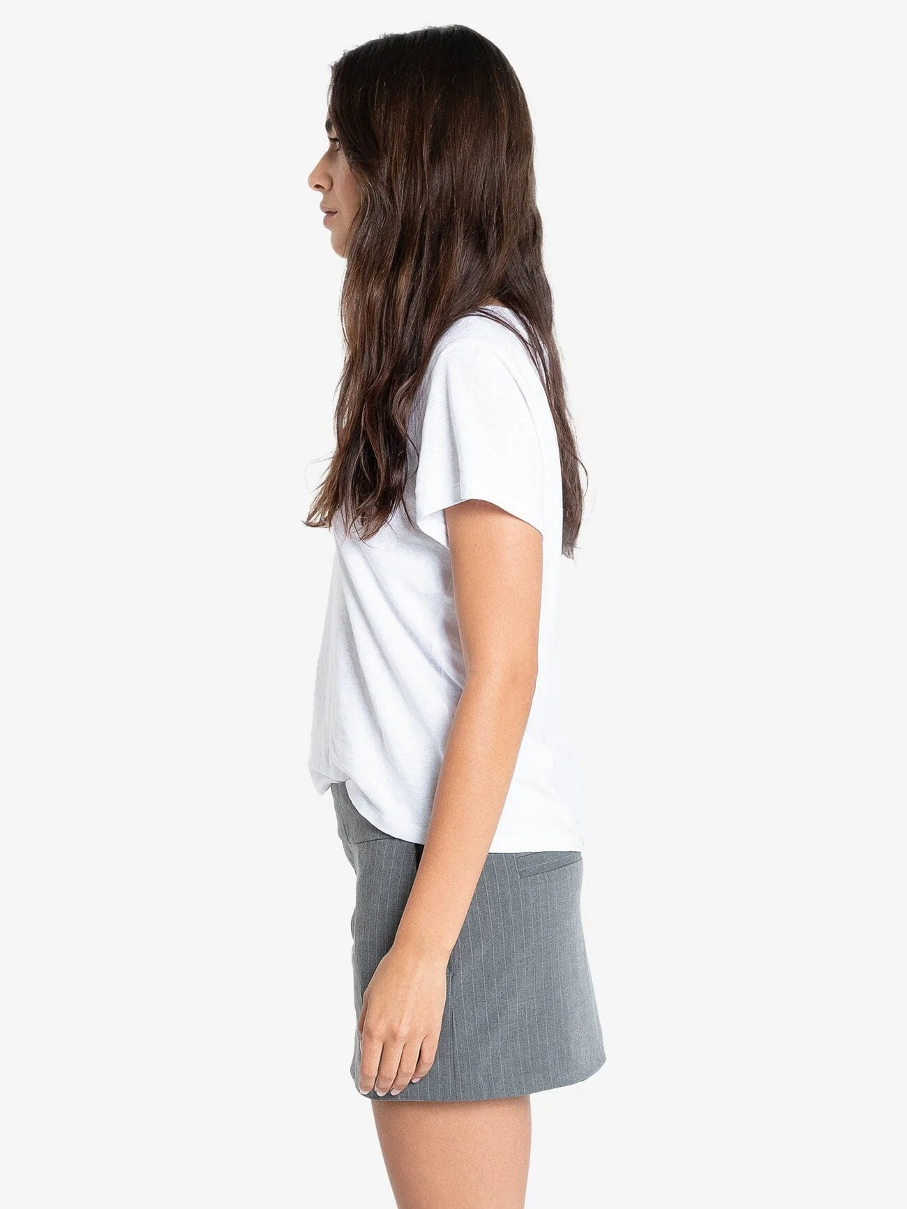 Christina Pinstripe Mini Skirt - Metal Grey - Image 5