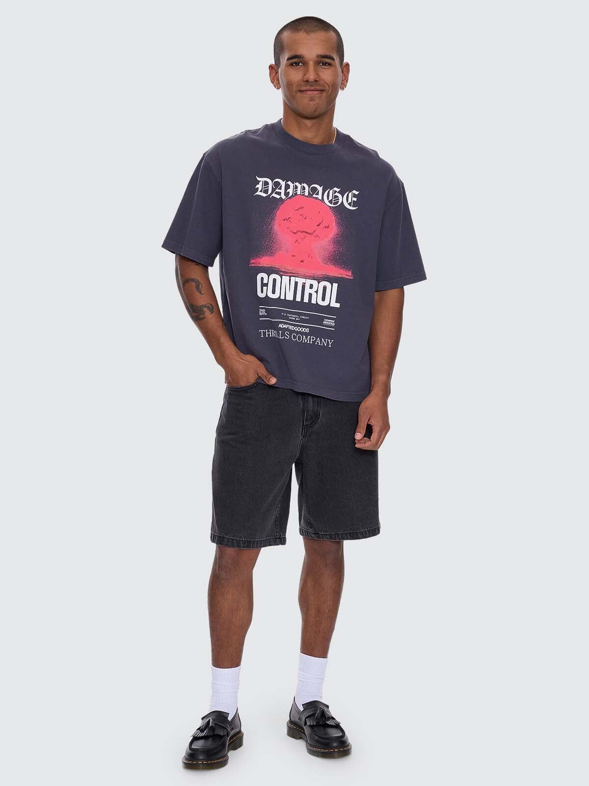Damage Control Box Crop Tee - Ebony - Image 2