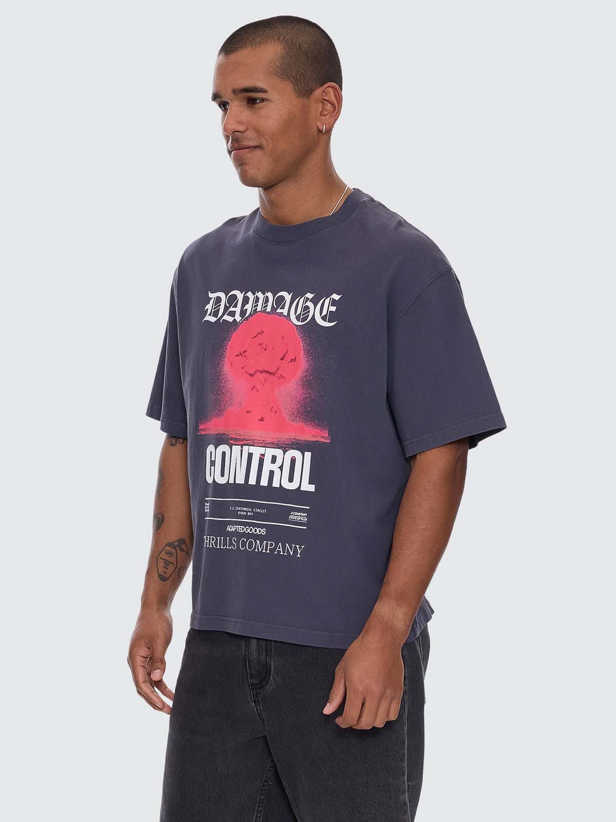 Damage Control Box Crop Tee - Ebony - Image 3
