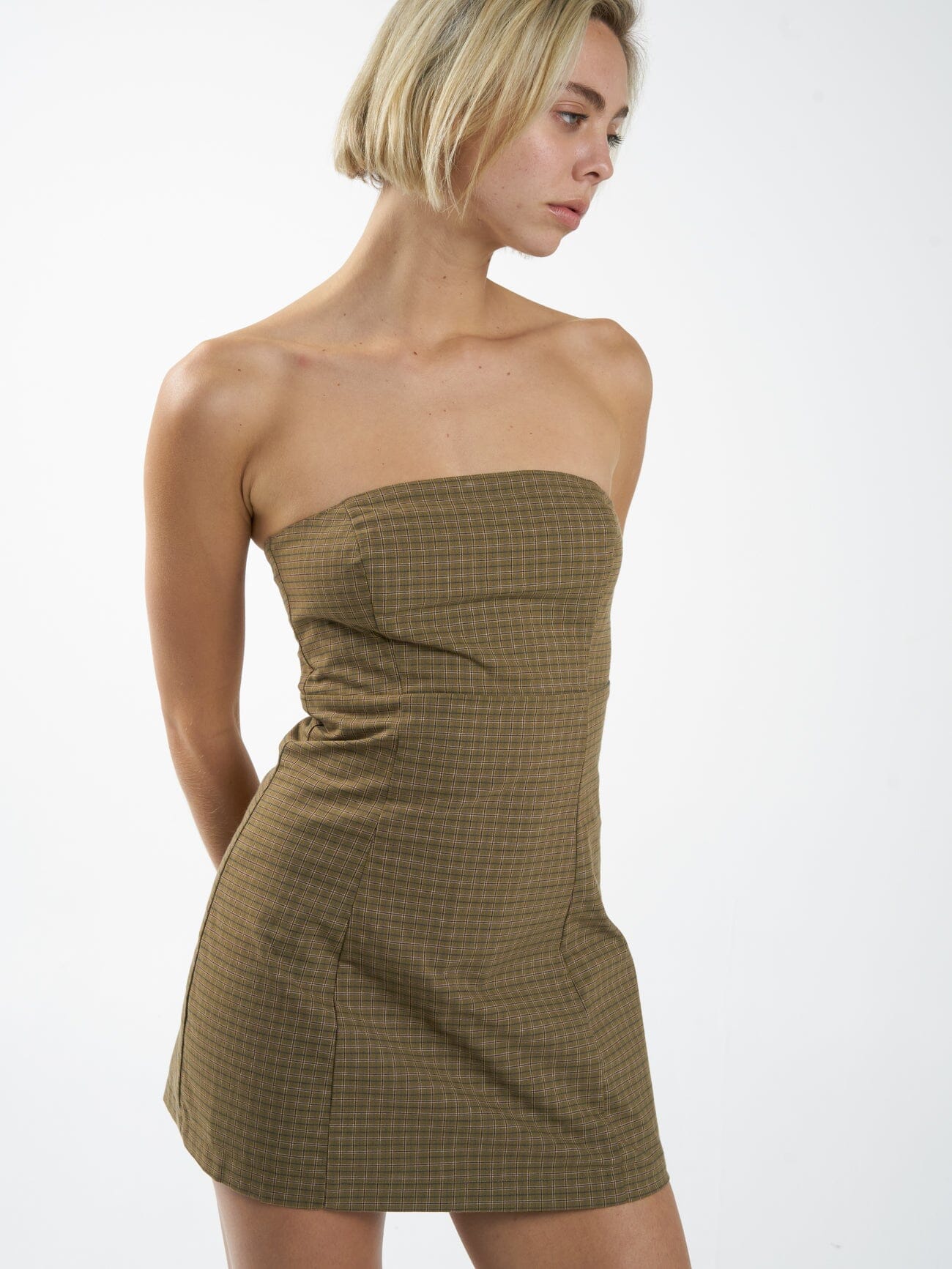 Dawson Plaid Dress - Mustard Gold - Image 7