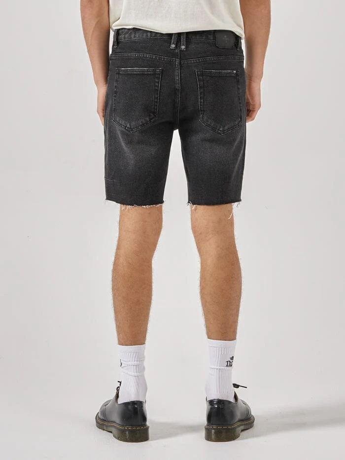 Destroyed Bones Denim Short - Smoke Black - Image 3
