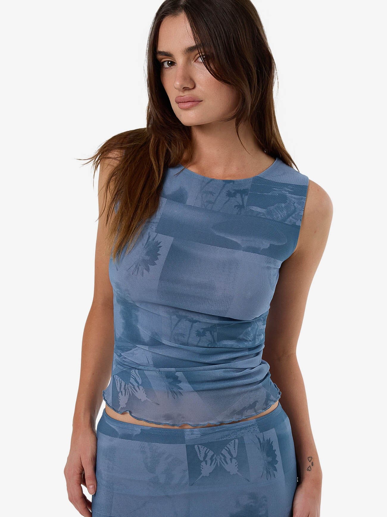 Eclipse Haze Mesh Tank - Storm Blue