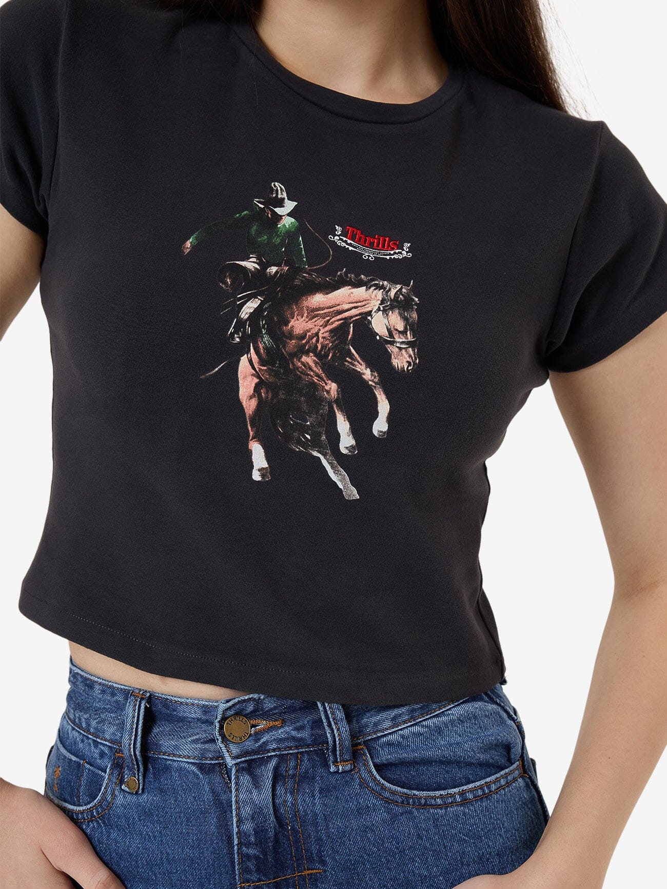Eternal Outlaw Mini Tee - Washed Black - Image 7