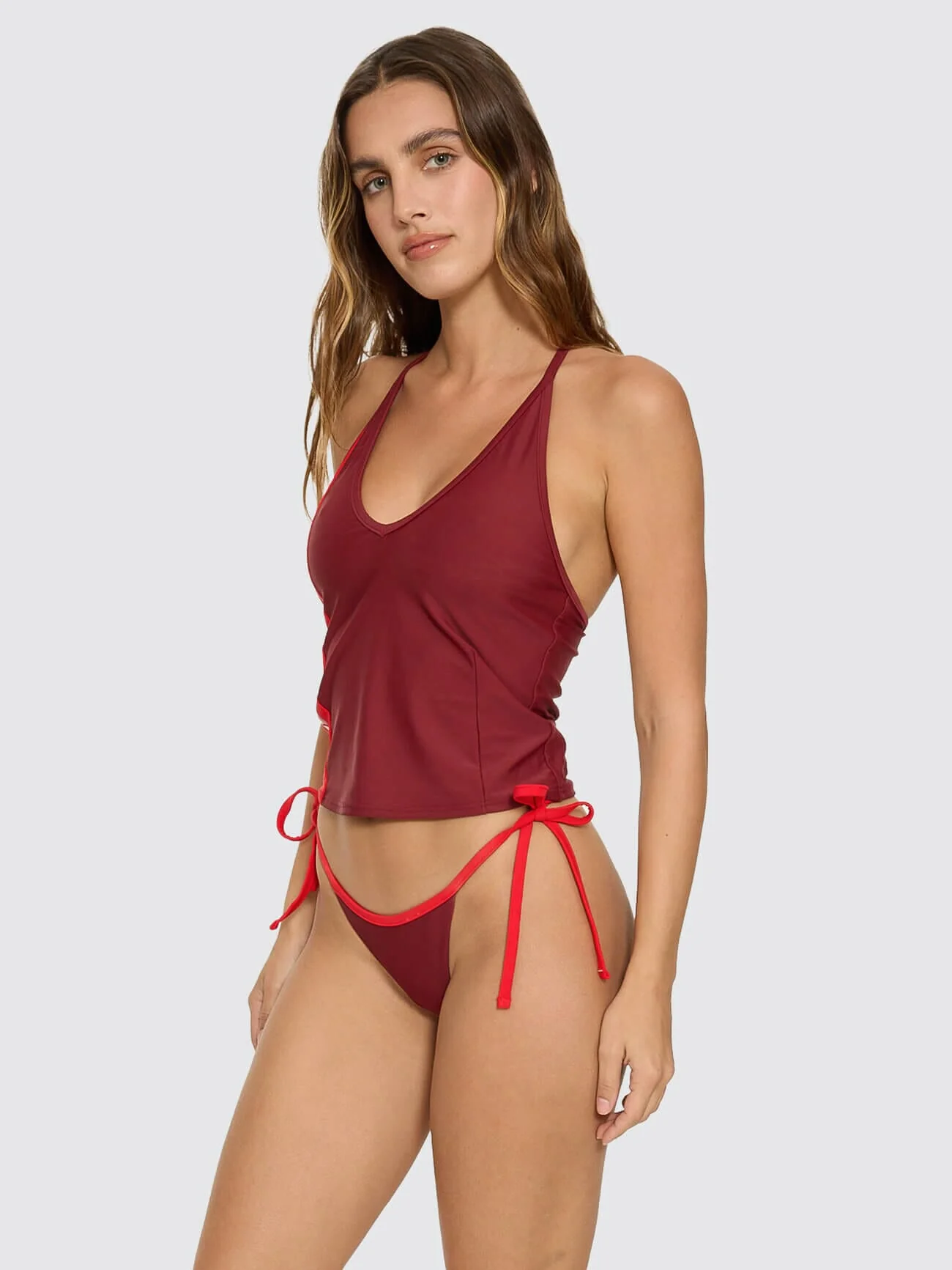 Flash Back Halter Tank - Garnet Red - Image 6