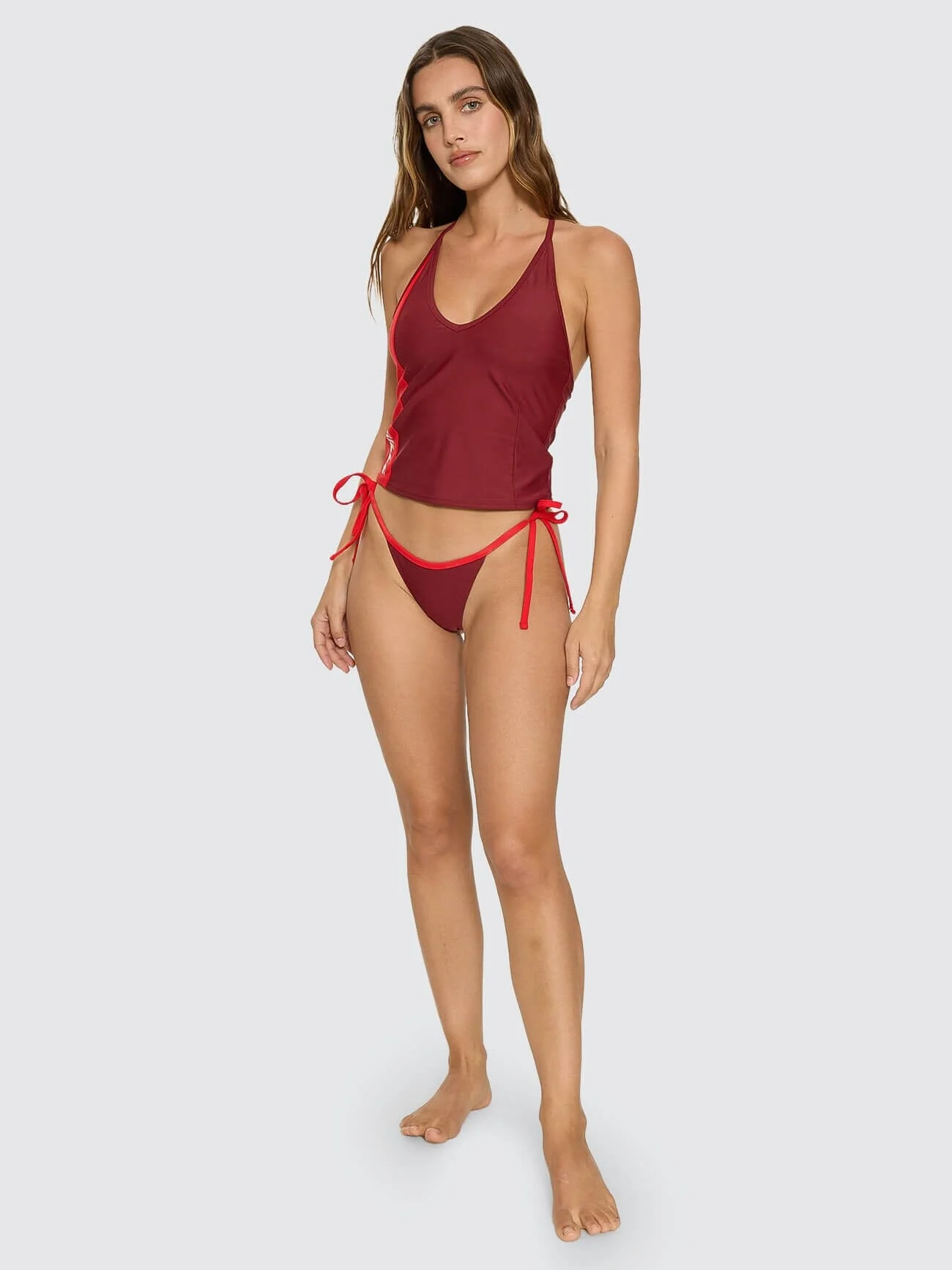 Flash Back Halter Tank - Garnet Red - Image 8