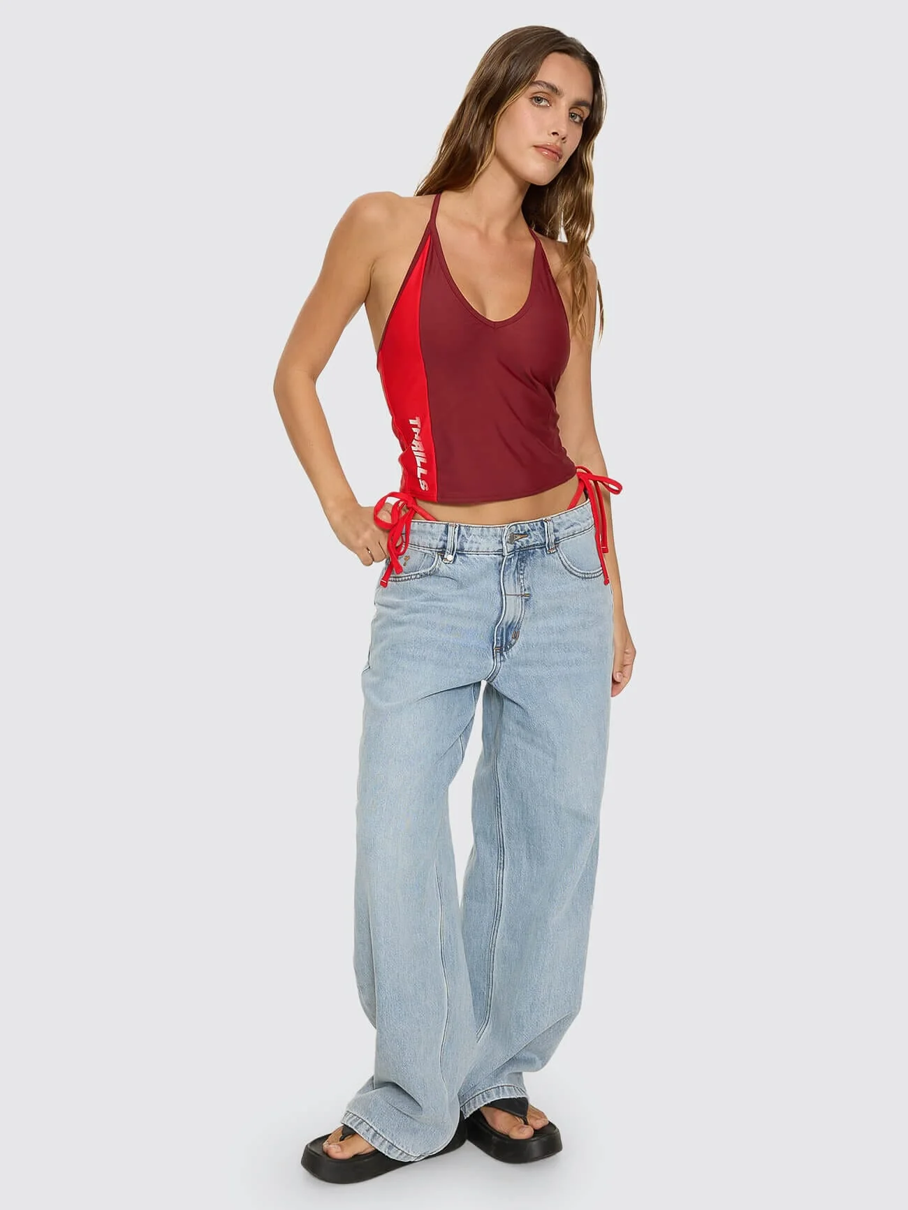Flash Back Halter Tank - Garnet Red - Image 9