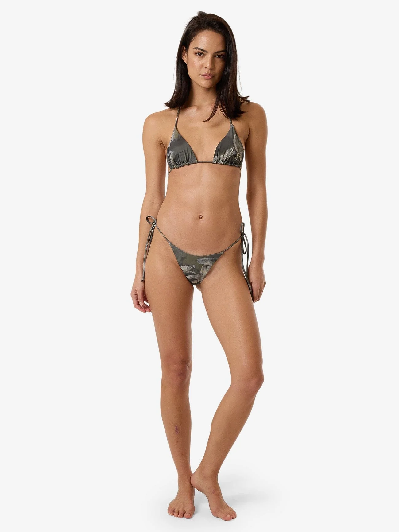 Flora Haze Micro String Bikini Bottom - Brindle - Image 5