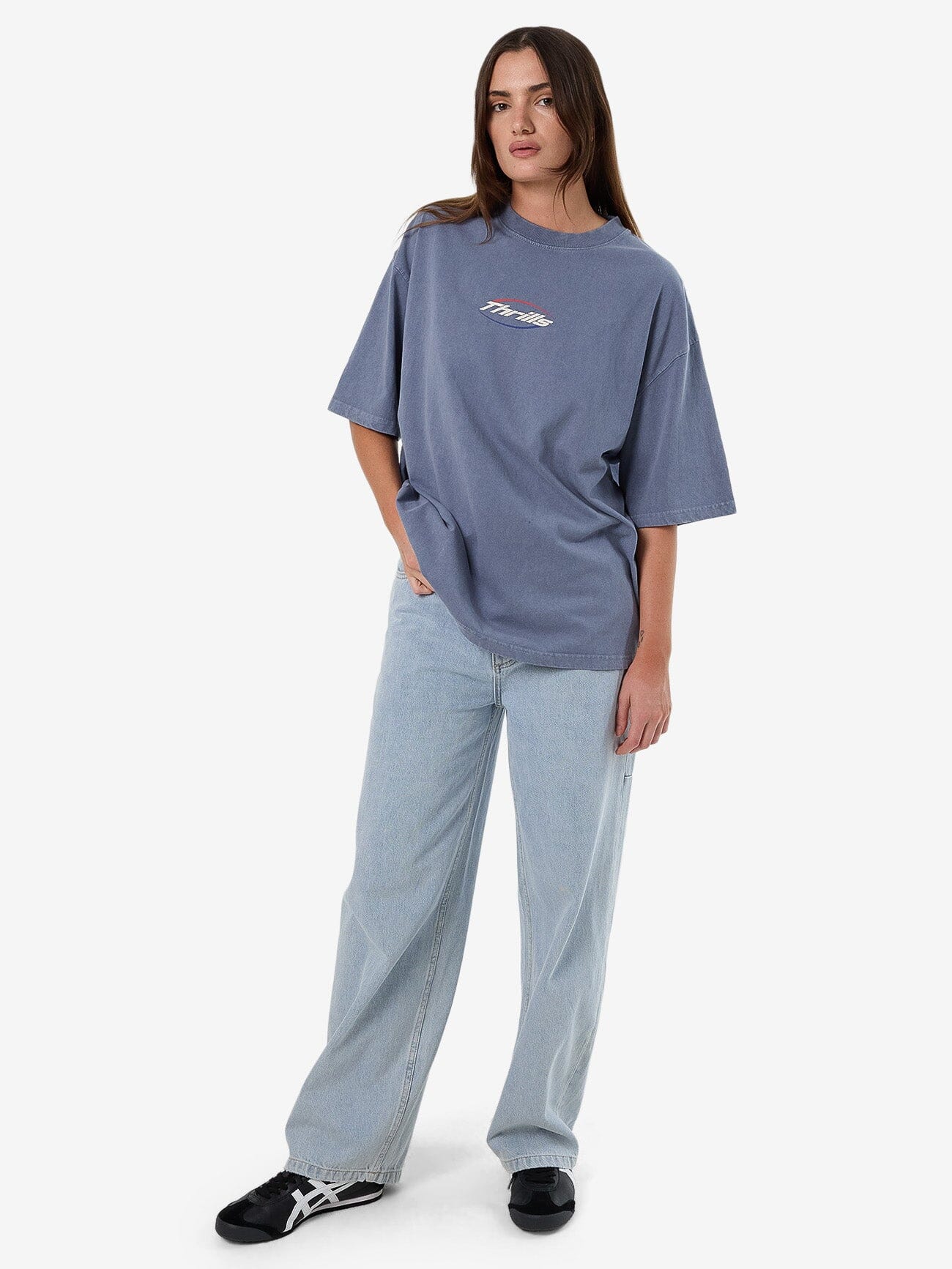 Fortune Favours Oversized Tee - Rustic Blue - Image 2