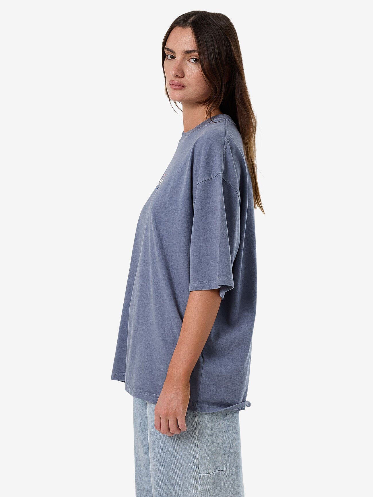 Fortune Favours Oversized Tee - Rustic Blue - Image 4