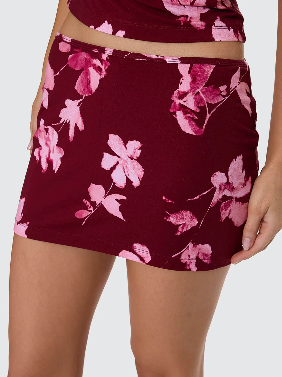 Full Bloom Mini Skirt - Pomegranate - Image 2
