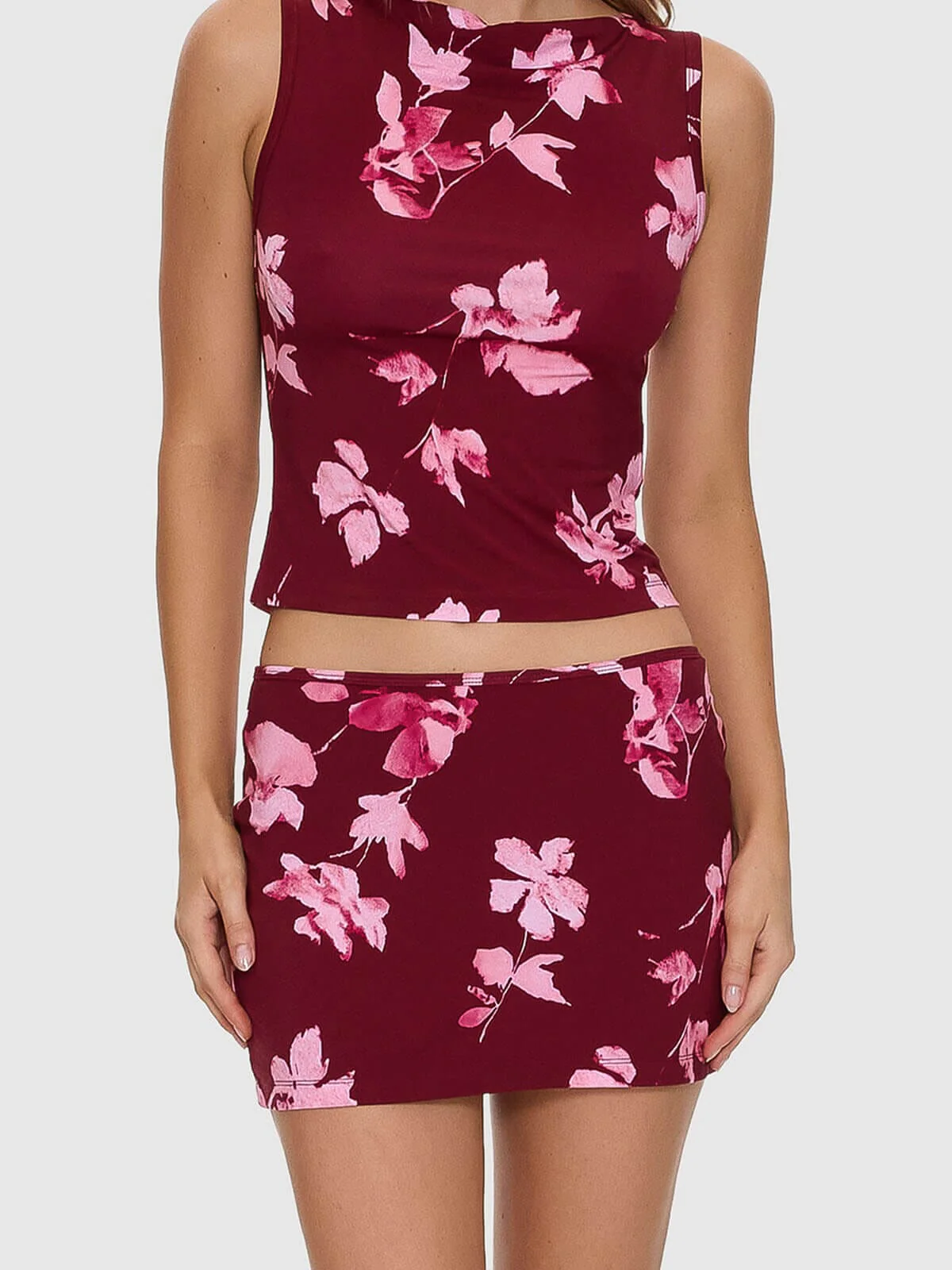 Full Bloom Mini Skirt - Pomegranate - Image 5