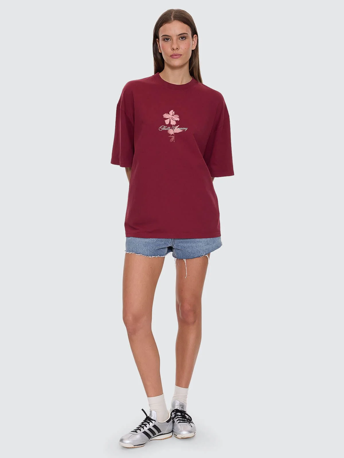 Full Bloom Oversized Tee - Pomegranate - Image 6
