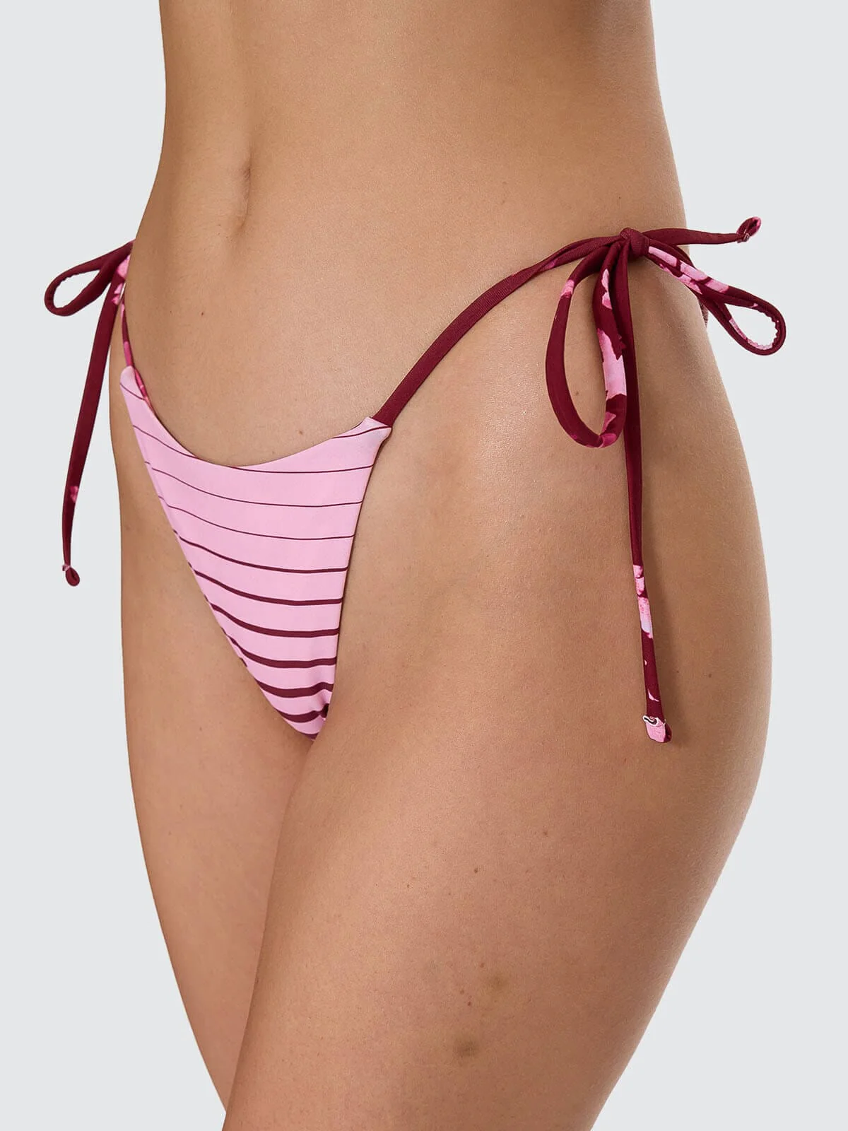 Full Bloom Reversible String Bikini Bottom - Pomegranate - Image 2
