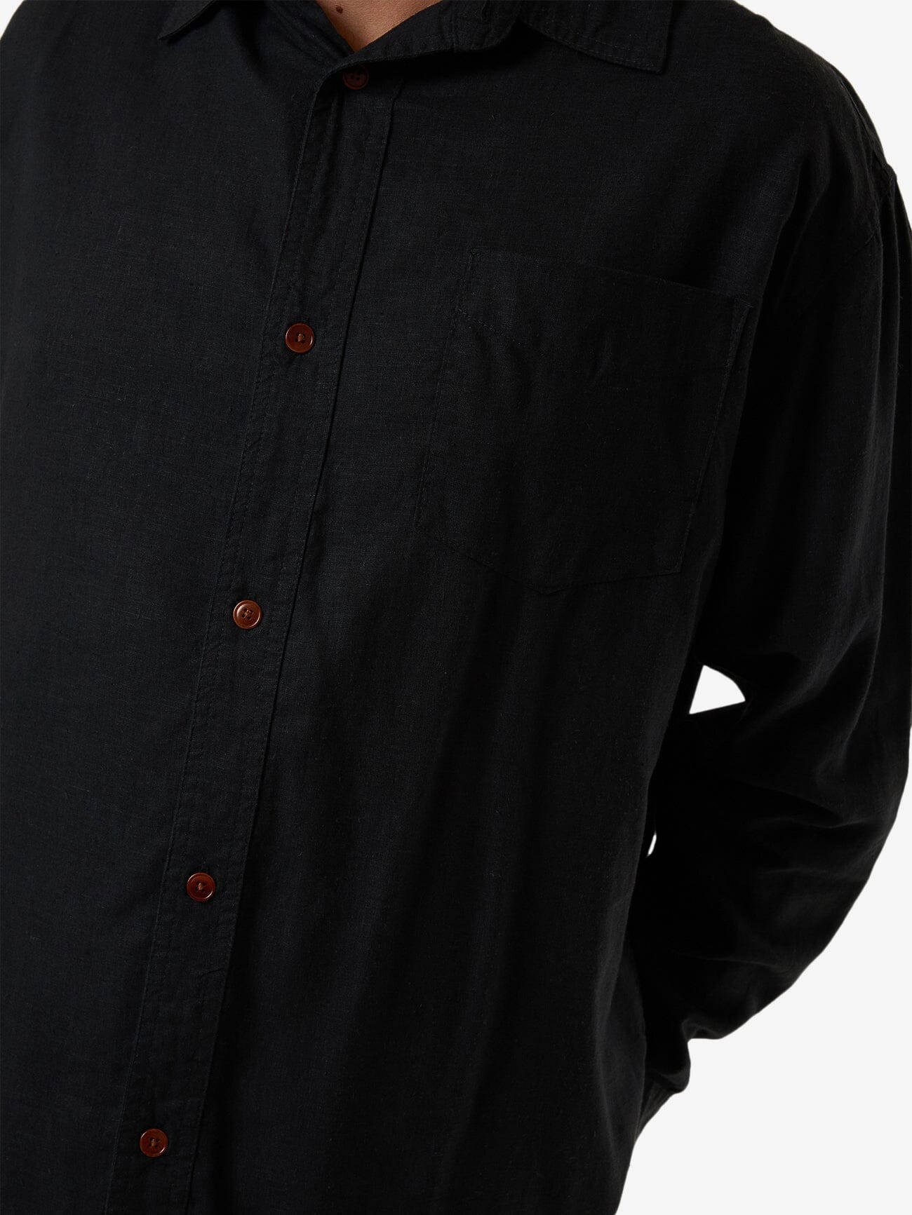 Hemp Minimal Thrills Oversize Long Sleeve Shirt - Black - Image 6