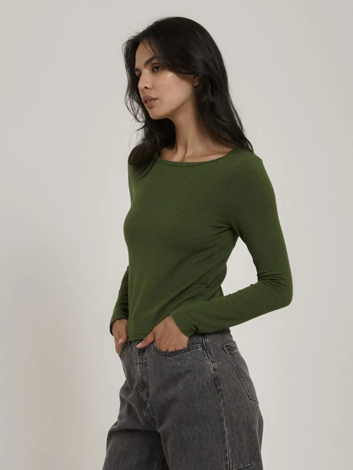 Hemp Rib LS Tee - Kiwi Green - Image 3