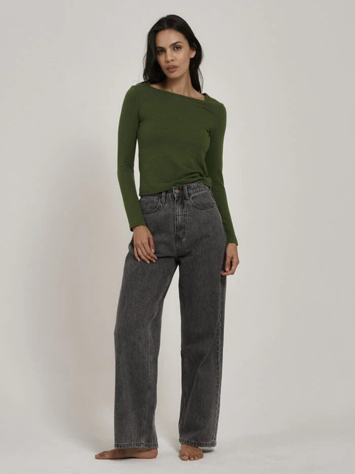 Hemp Rib LS Tee - Kiwi Green - Image 4