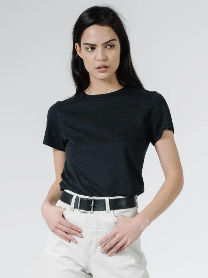 Hemp Slim Tee - Faded Black - Image 4