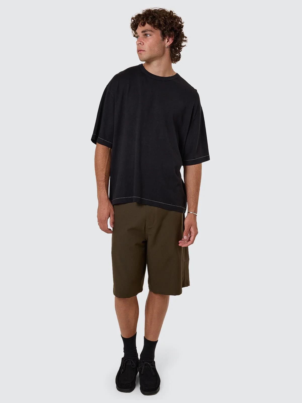 Hemp Thrills Box Fit Cropped Tee - Black - Image 2