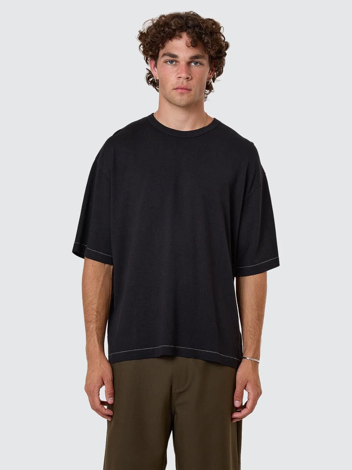 Hemp Thrills Box Fit Cropped Tee - Black - Image 6