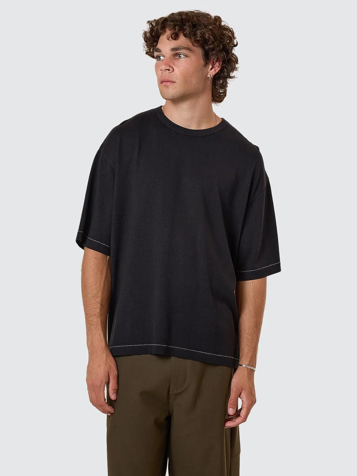 Hemp Thrills Box Fit Cropped Tee - Black - Image 7