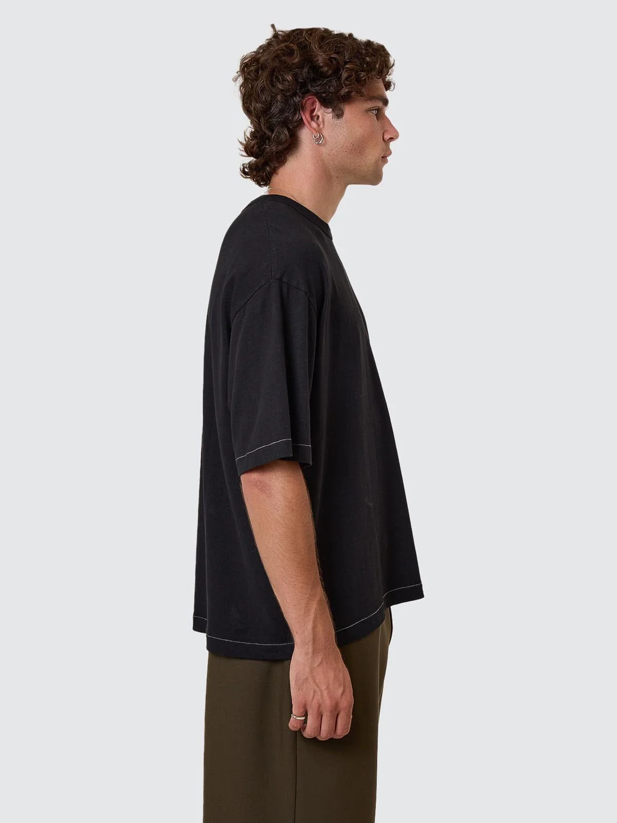 Hemp Thrills Box Fit Cropped Tee - Black - Image 8